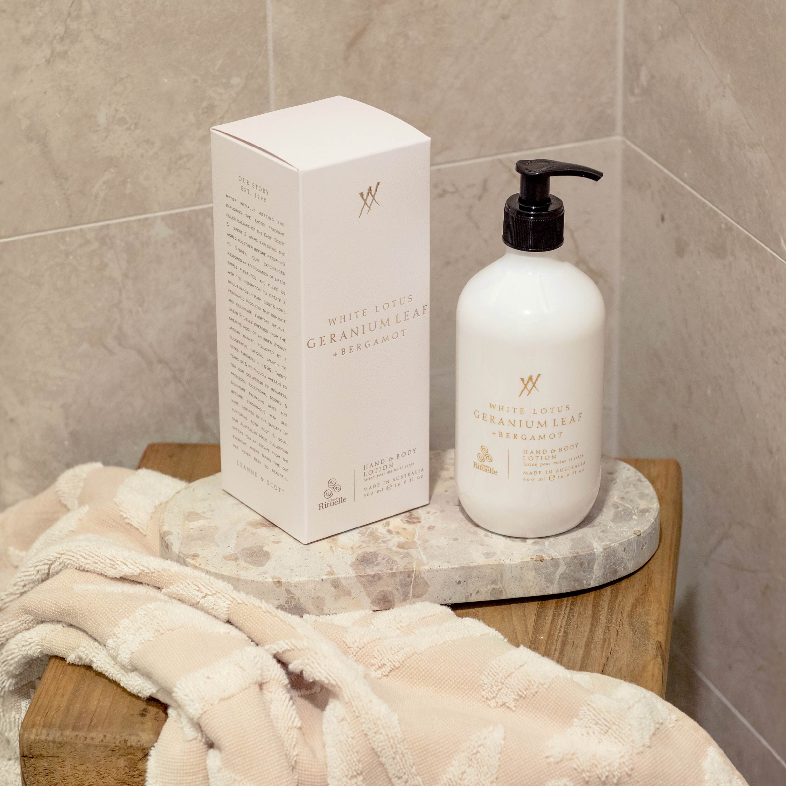 White Lotus, Geranium Leaf & Bergamot<br> Hand & Body Lotion | 500ml