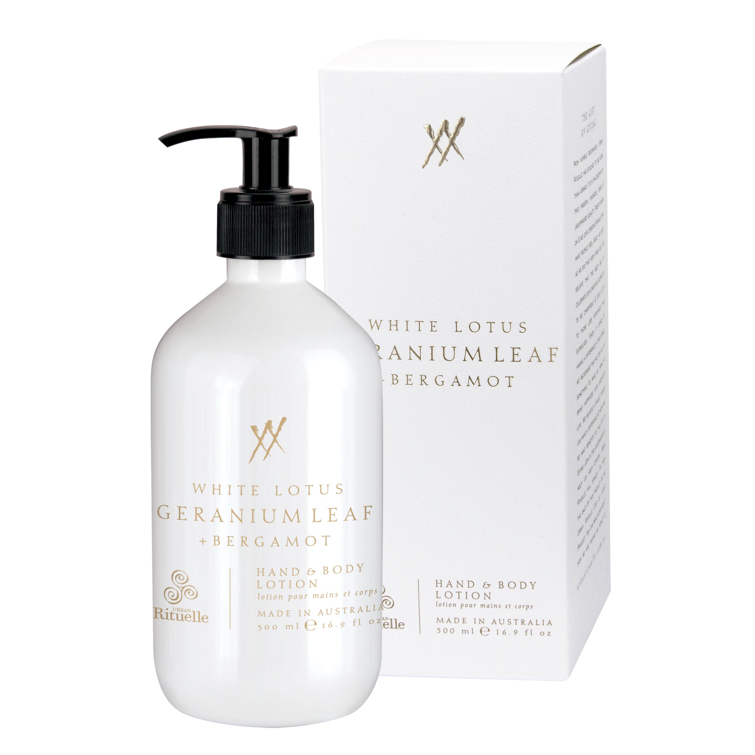 White Lotus, Geranium Leaf & Bergamot<br> Hand & Body Lotion | 500ml