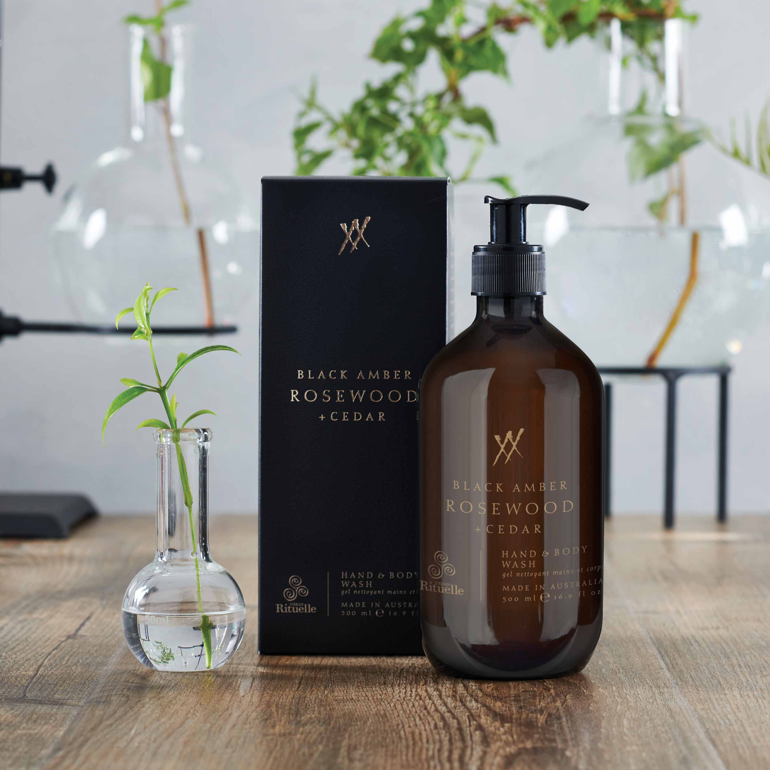 Black Amber, Rosewood & Cedar<br> Hand & Body Wash | 500ml *Amber Bottle*