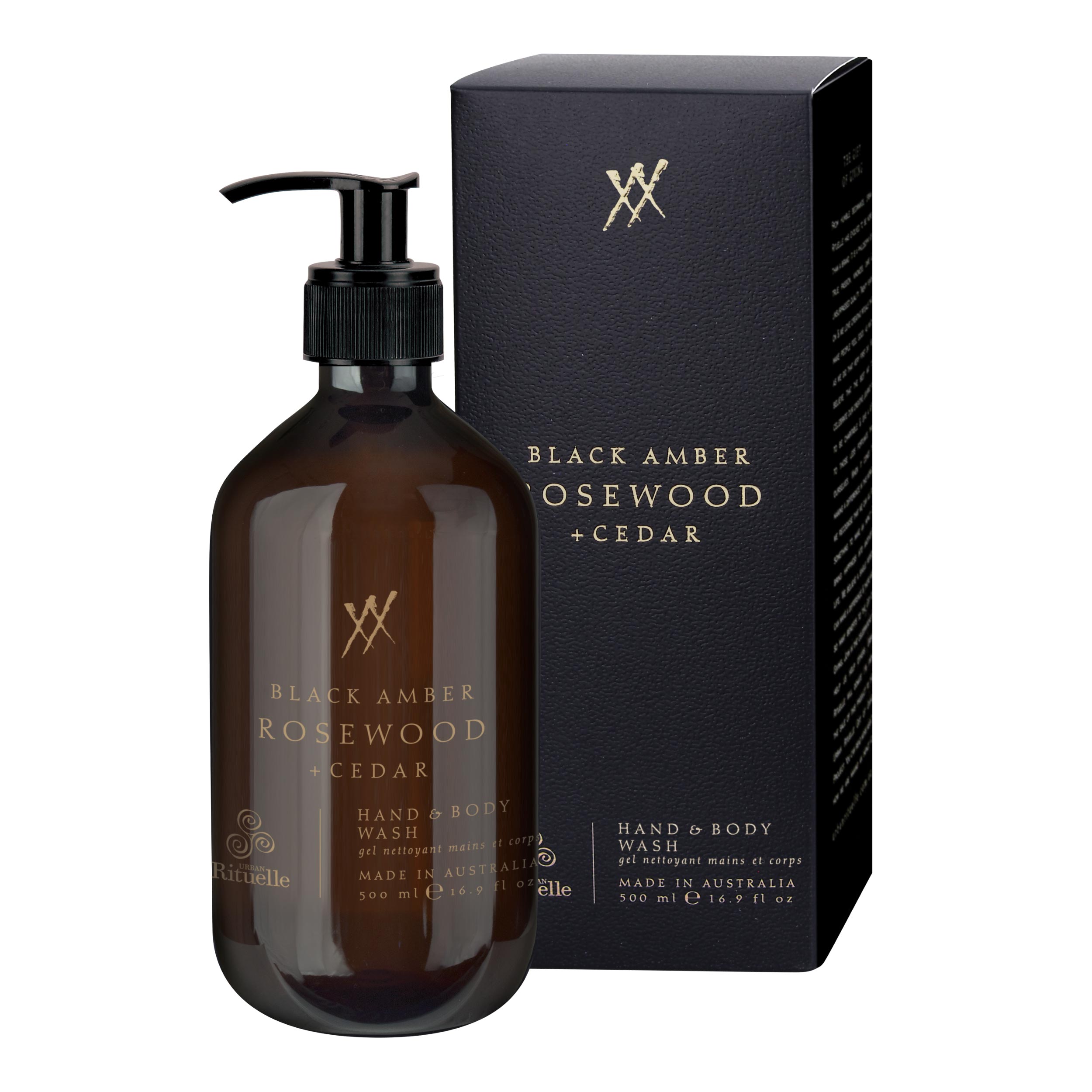 Black Amber, Rosewood & Cedar<br> Hand & Body Wash | 500ml *Amber Bottle*