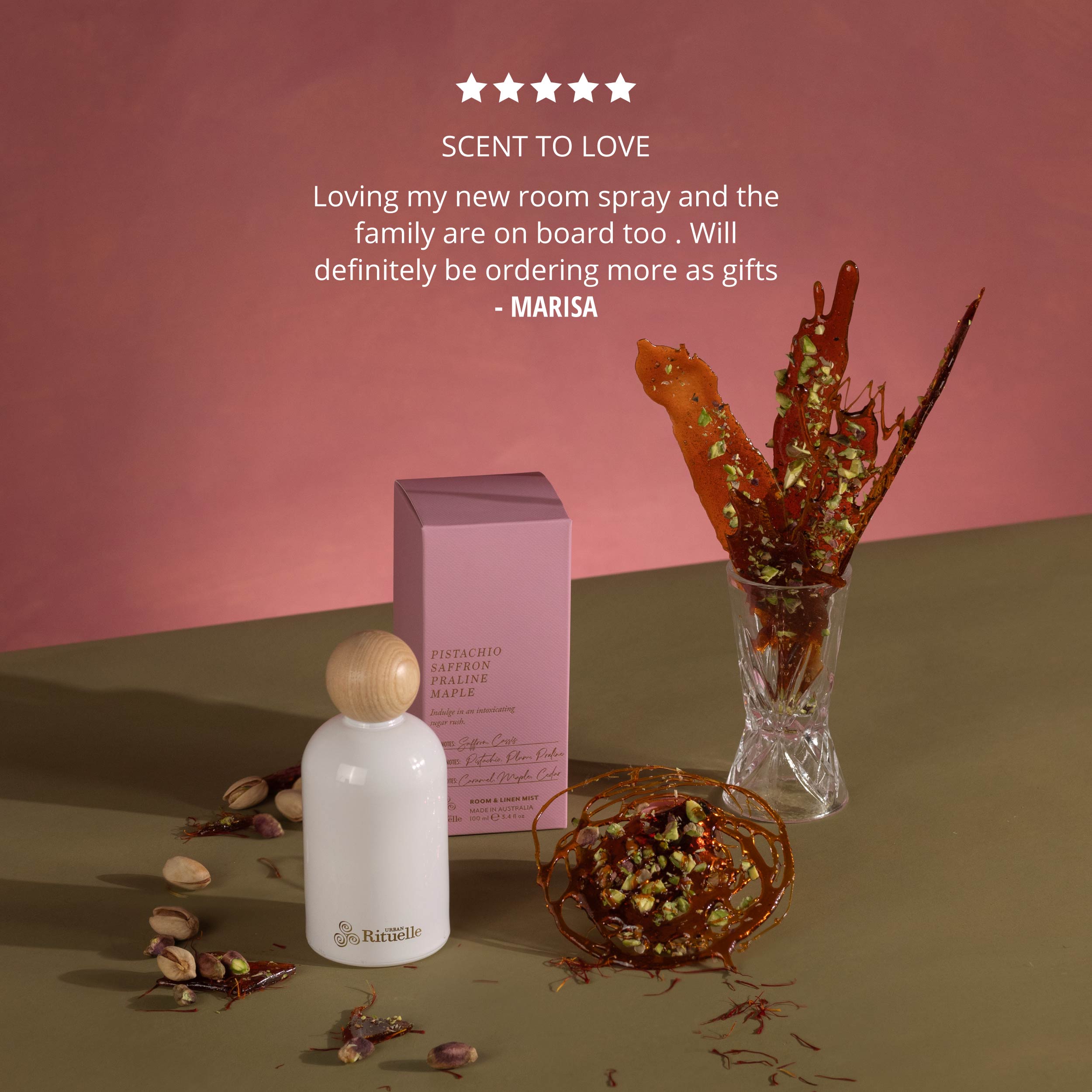 Pistachio, Saffron, Praline, Maple<br> Room & Linen Mist | 100ml