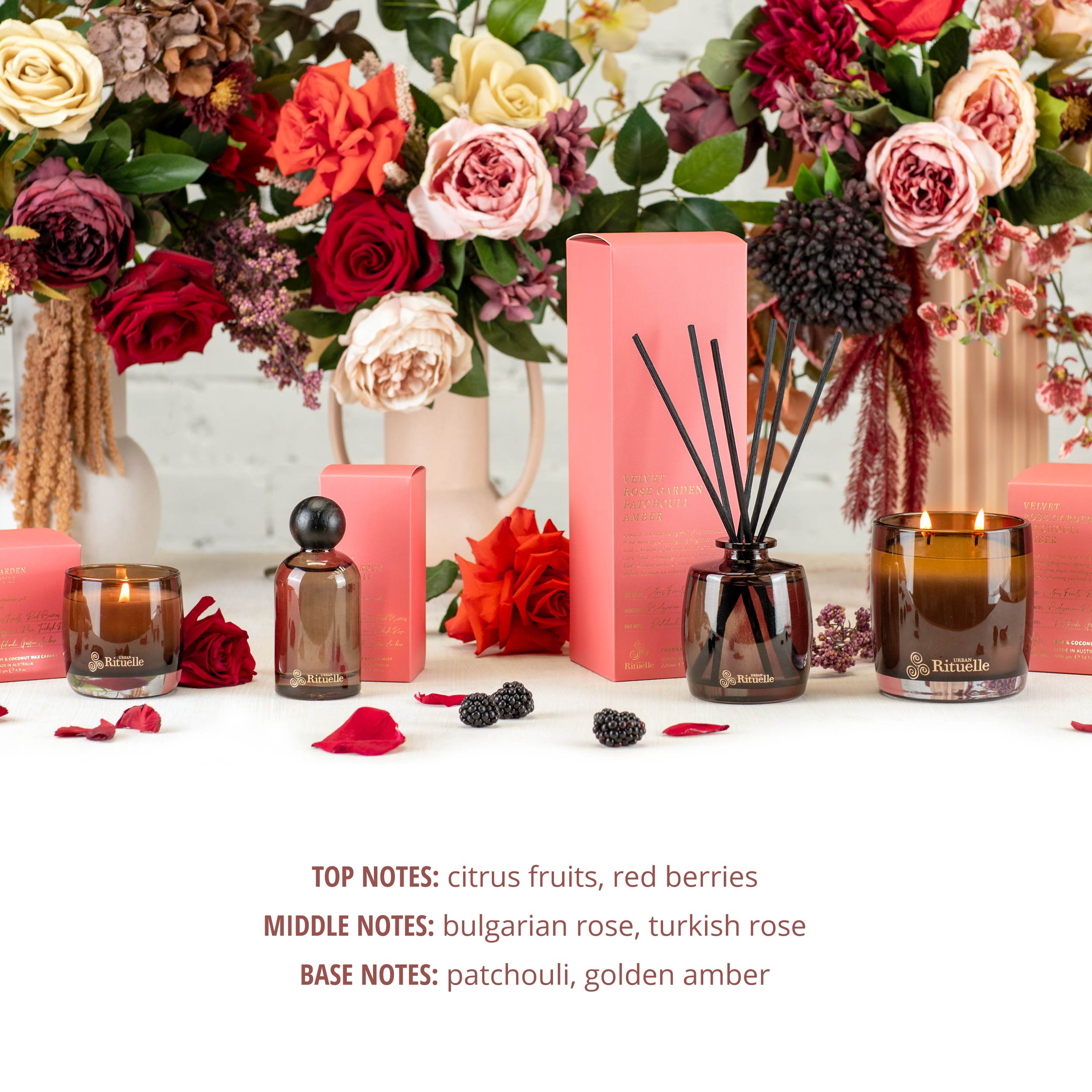 Velvet Rose Garden, Patchouli, Amber<br> Gift Set