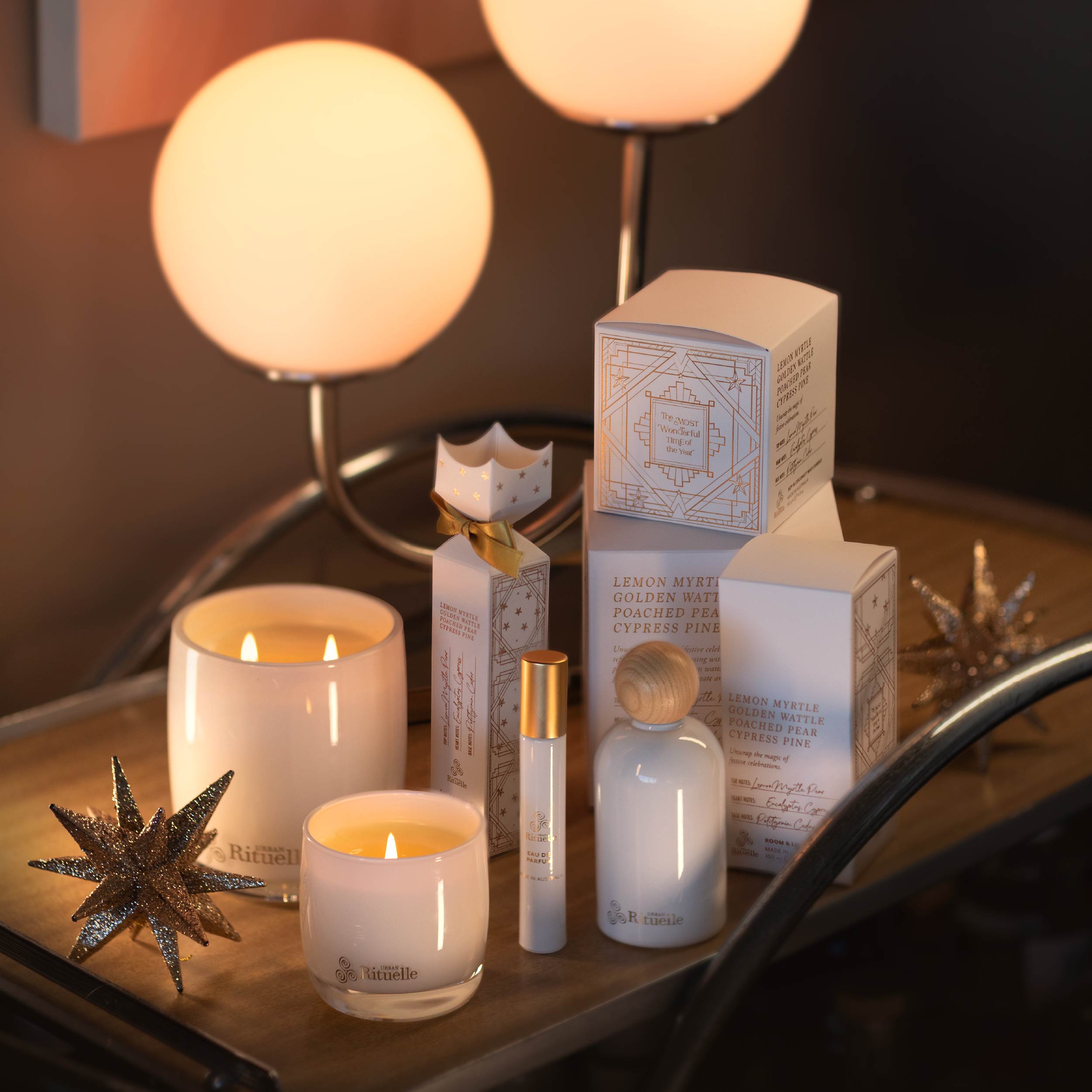 Lemon Myrtle, Golden Wattle, Poached Pear, Cypress Pine<br> Scented Soy Candle | 140gm