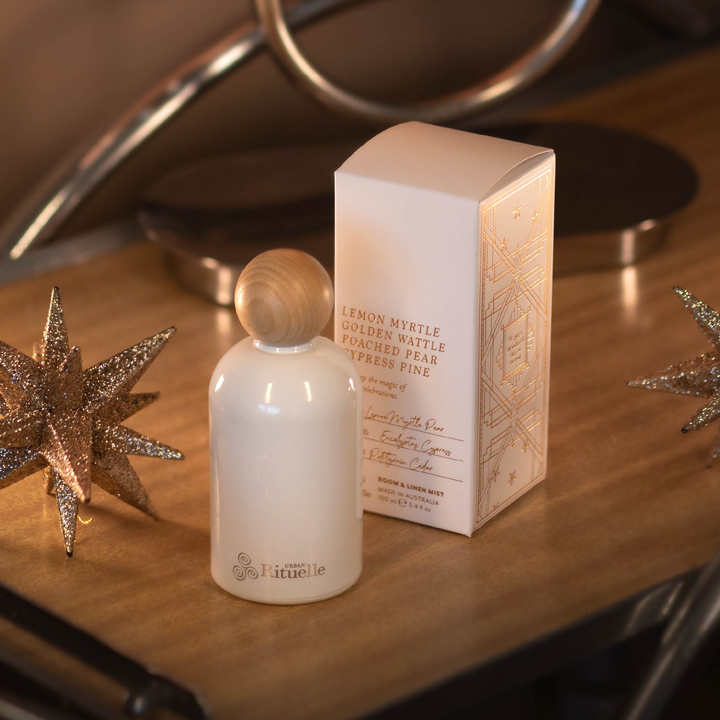Lemon Myrtle, Golden Wattle, Poached Pear, Cypress Pine<br> Room & Linen Mist | 100ml