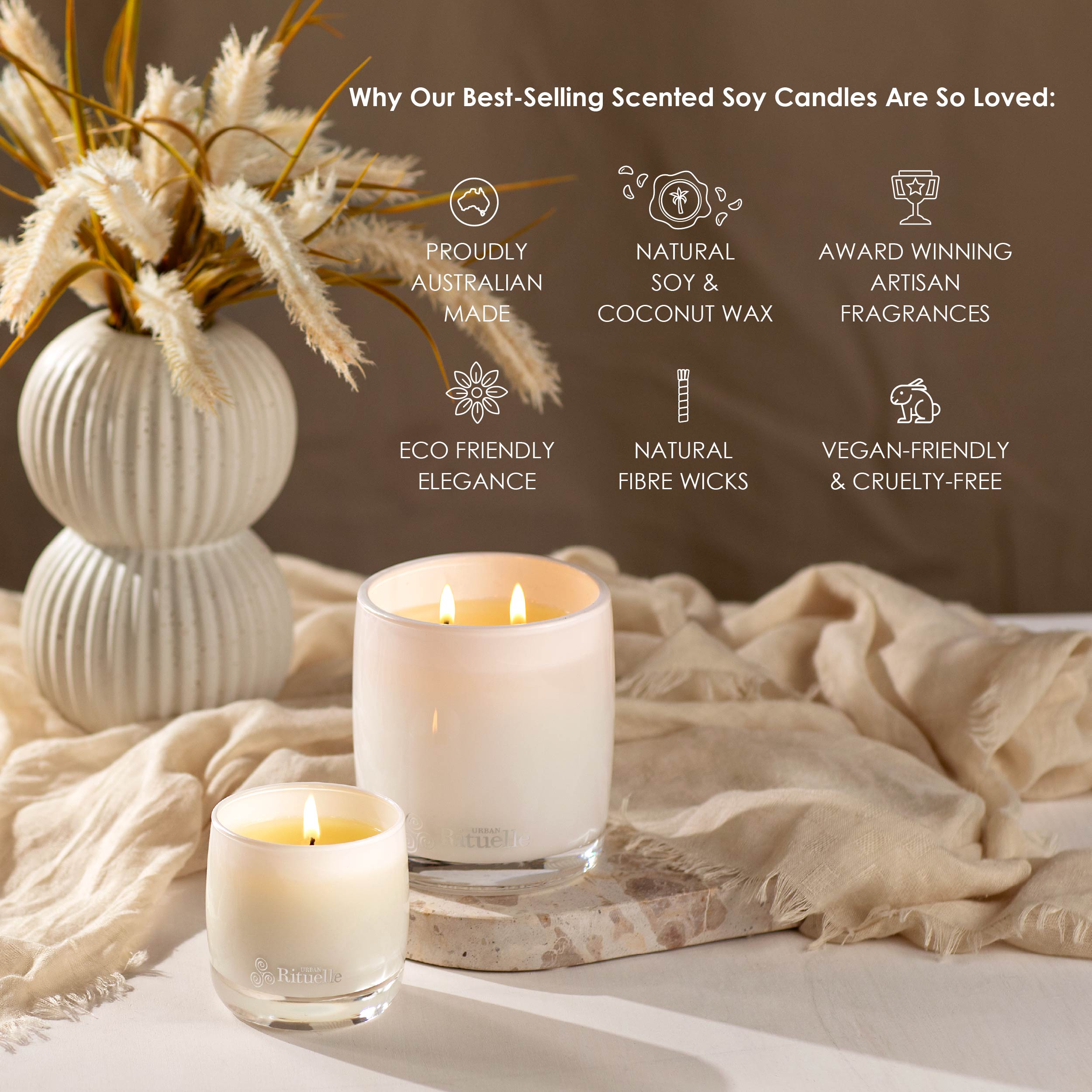White Lotus, Geranium Leaf & Bergamot<br> Scented Soy Candle | 400gm