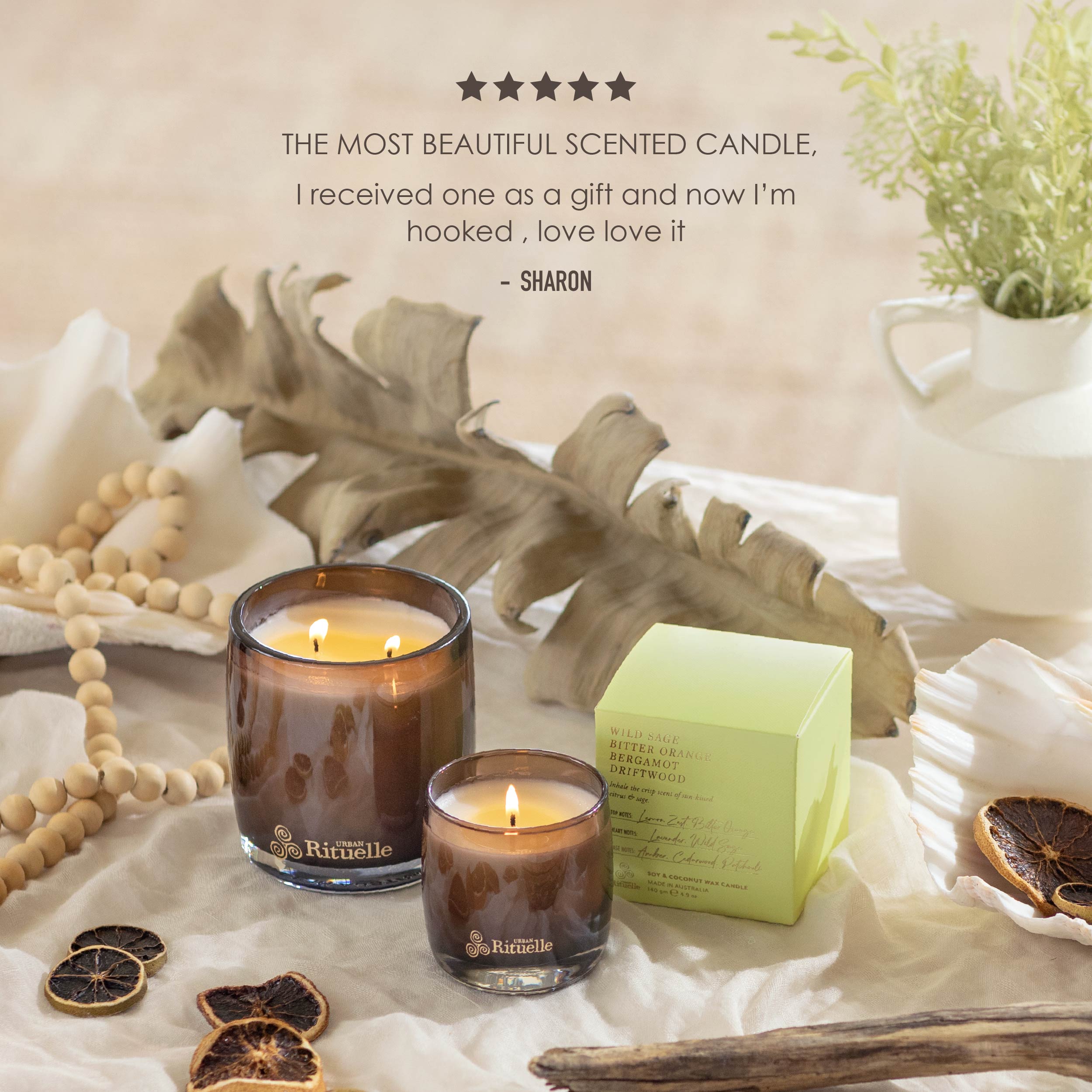 Wild Sage, Bitter Orange, Bergamot, Driftwood<br> Scented Soy Candle | 400gm