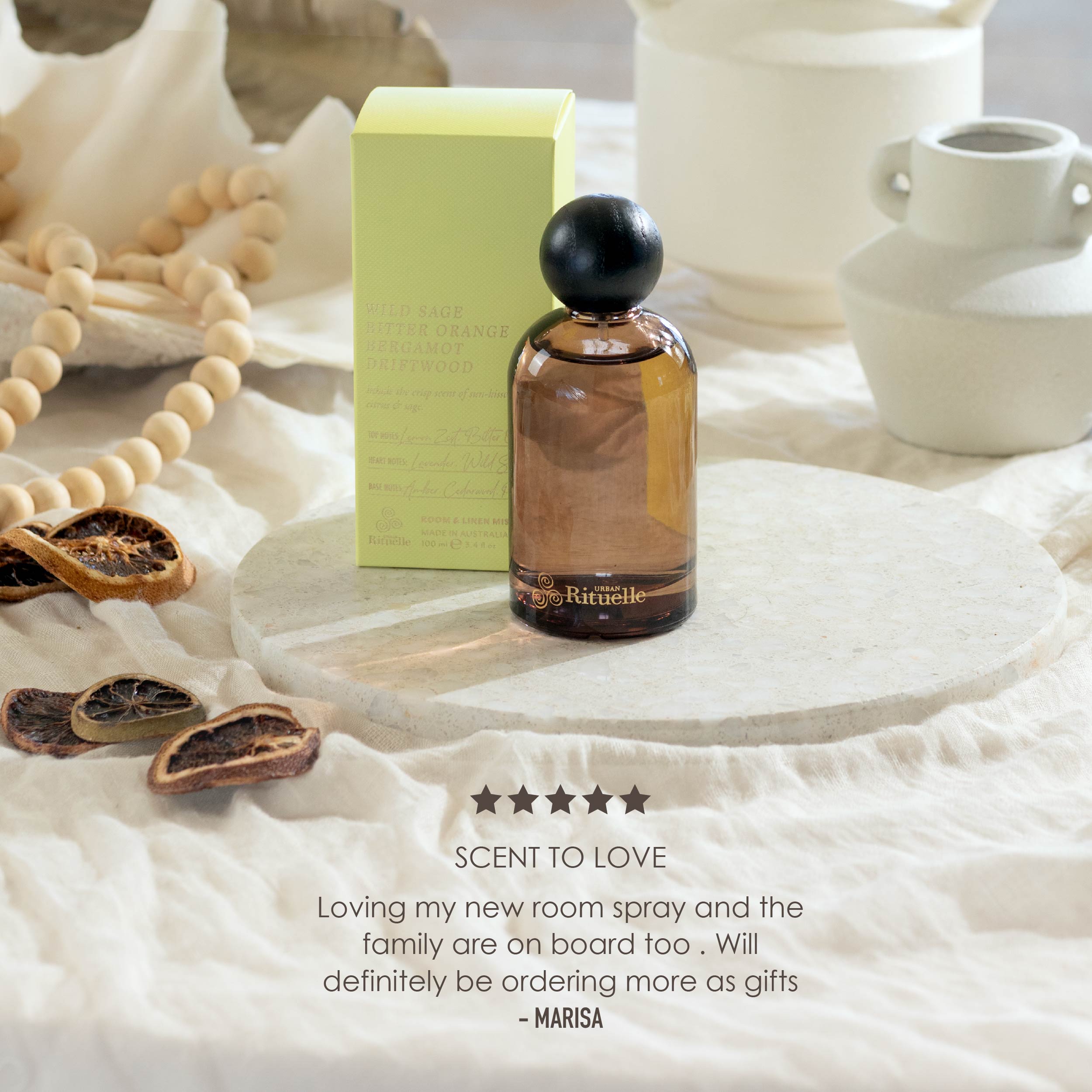 Wild Sage, Bitter Orange, Bergamot, Driftwood<br> Room & Linen Mist | 100ml