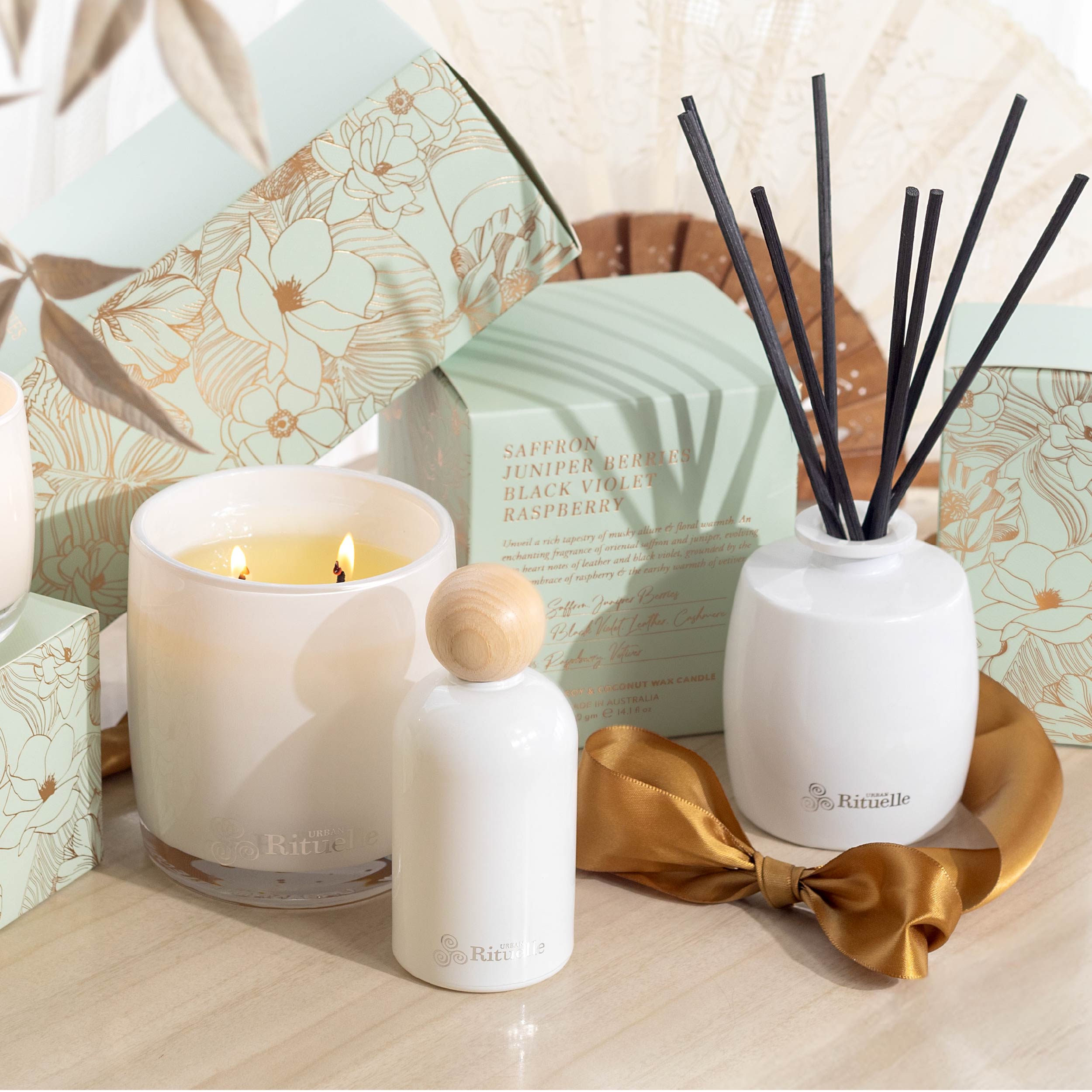 Saffron, Juniper Berries, Black Violet, Raspberry <br> Fragrance Diffuser Set | 220ml