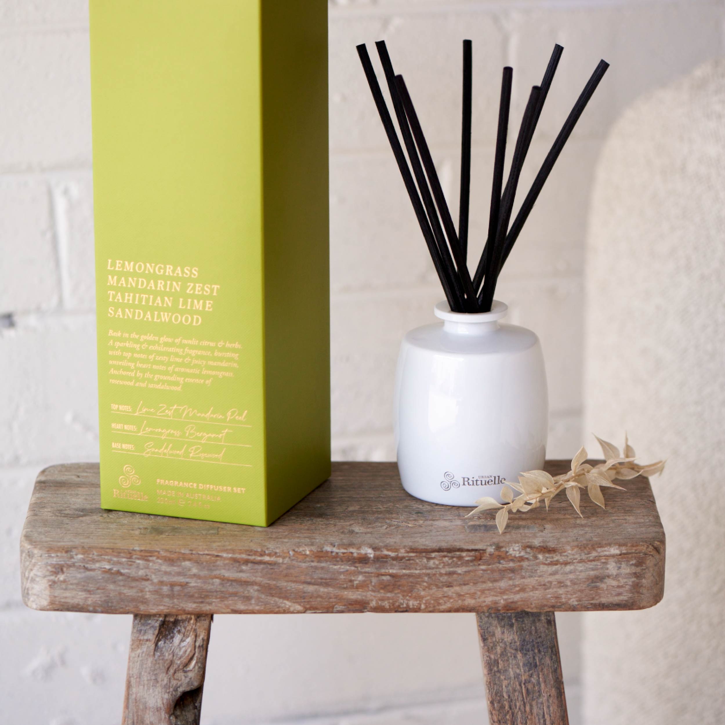 Lemongrass, Mandarin Zest, Tahitian Lime, Sandalwood<br> Fragrance Diffuser Set | 220ml