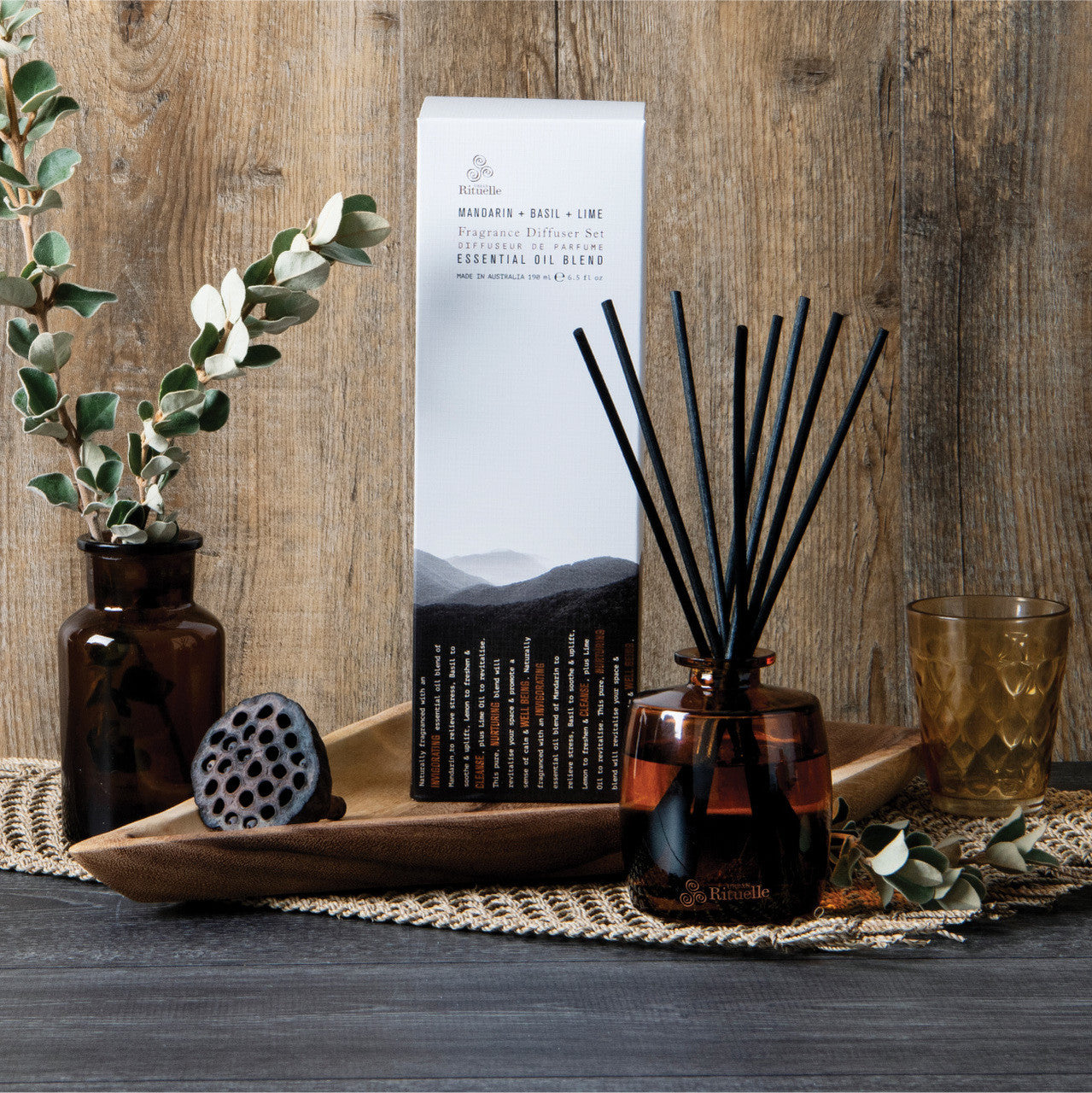 Mandarin, Basil & Lime<br>Fragrance Diffuser Set | 220ml