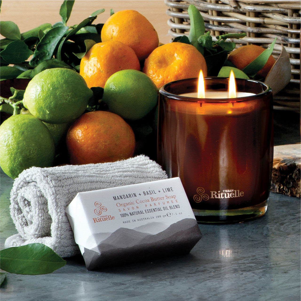 Mandarin, Basil & Lime<br> Scented Soy Candle | 400gm