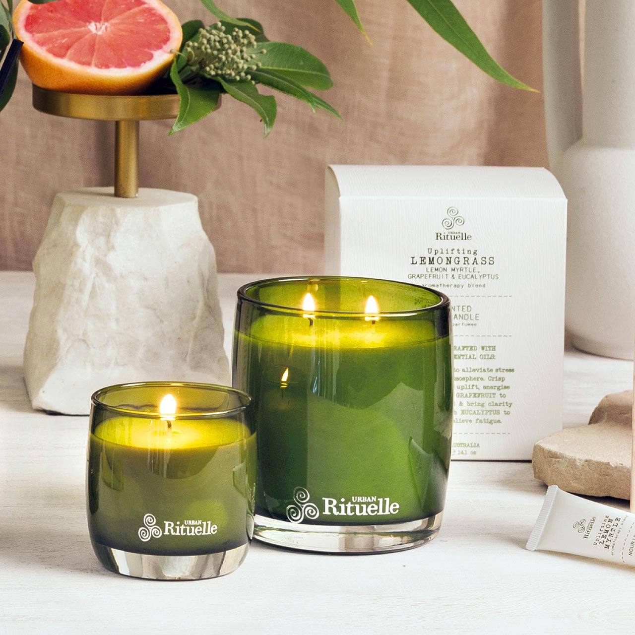 Lemongrass, Lemon Myrtle, Grapefruit & Eucalyptus<br> Scented Soy Candle | 400gm