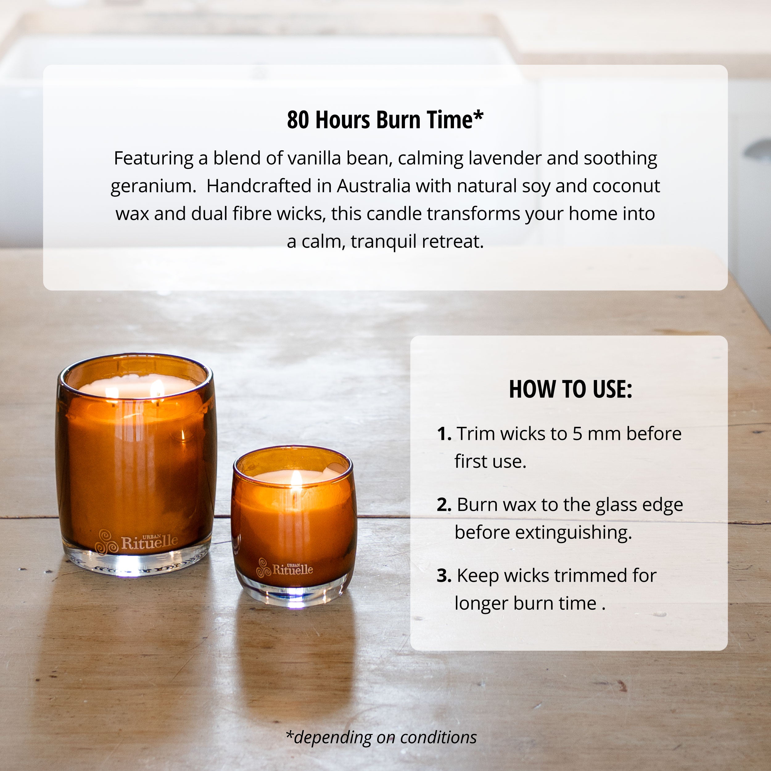 Vanilla, Lavender & Geranium<br>Scented Soy Candle | 400gm