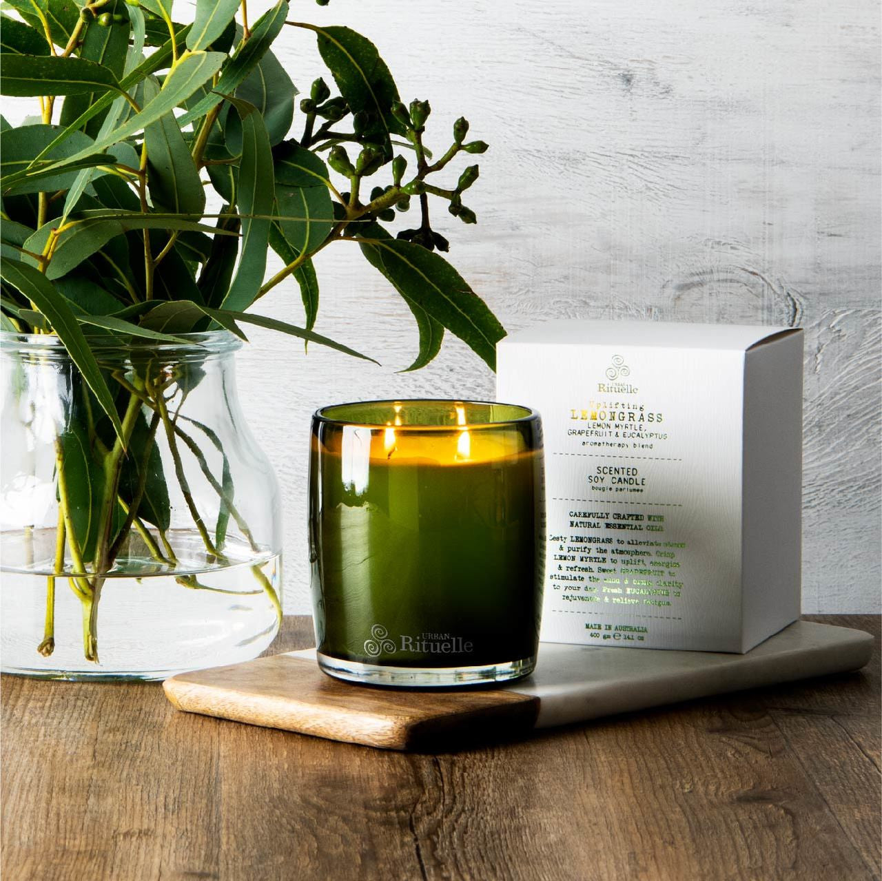 Lemongrass, Lemon Myrtle, Grapefruit & Eucalyptus<br> Scented Soy Candle | 400gm