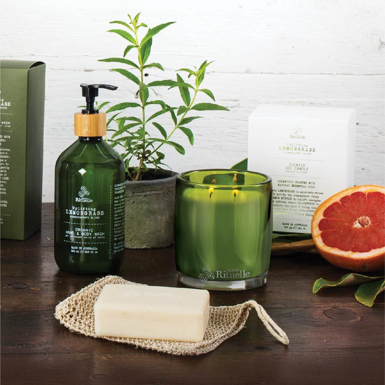 Lemongrass, Lemon Myrtle, Grapefruit & Eucalyptus<br> Scented Soy Candle | 400gm