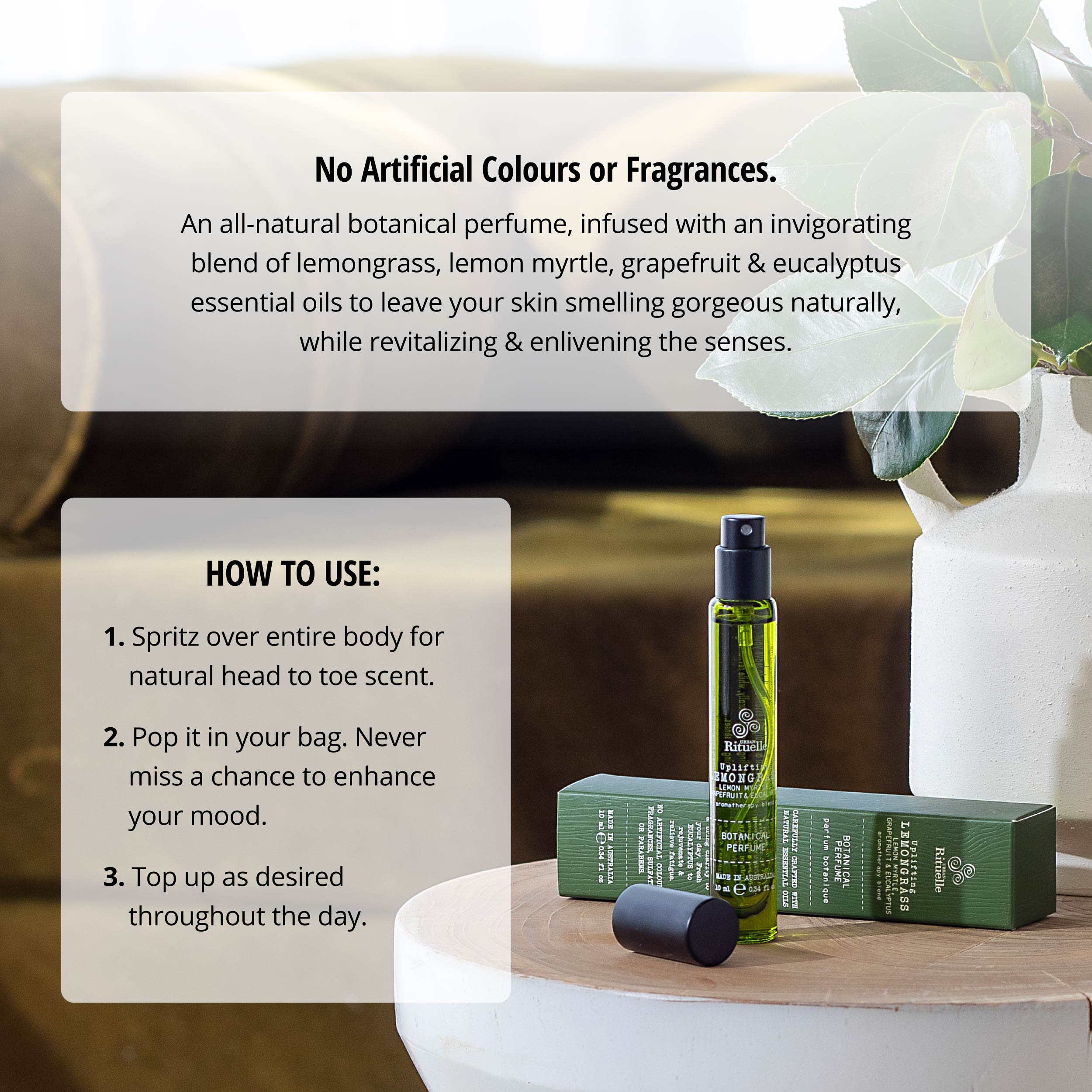 Lemongrass, Lemon Myrtle, Grapefruit & Eucalyptus <br> Botanical Perfume | 10ml