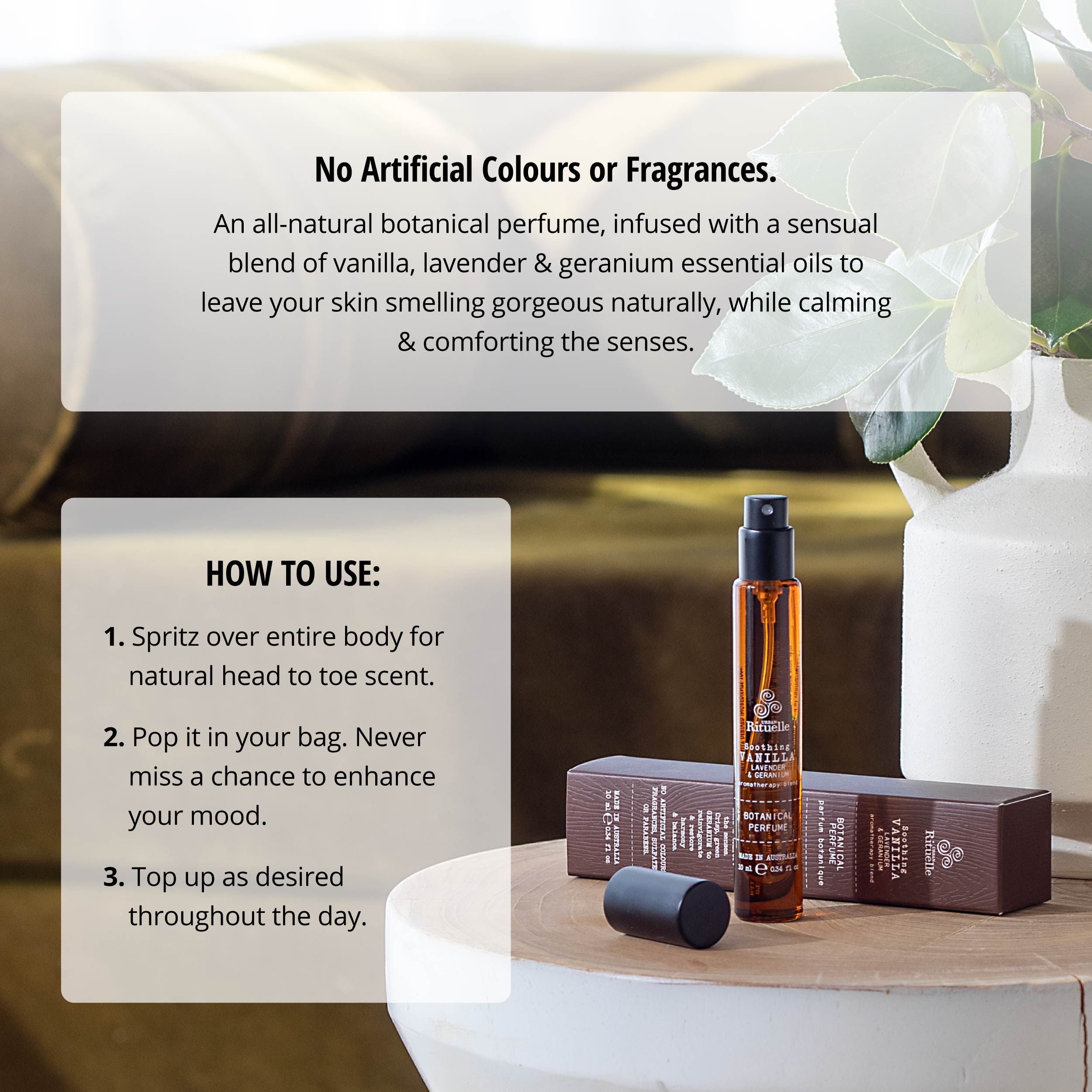 Vanilla, Lavender & Geranium <br> Botanical Perfume | 10ml