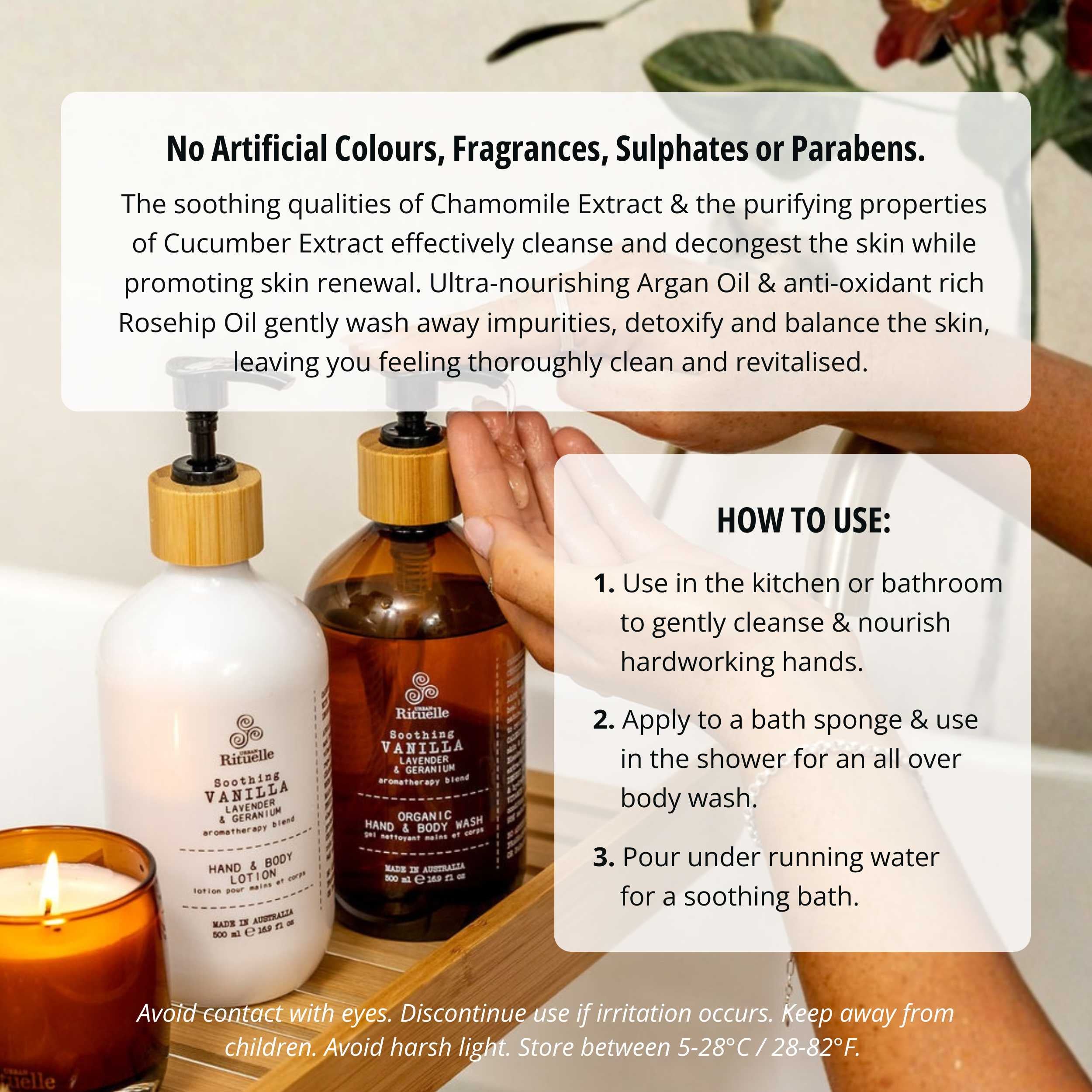 Vanilla, Lavender & Geranium<br> Organic Hand & Body Wash | 500ml