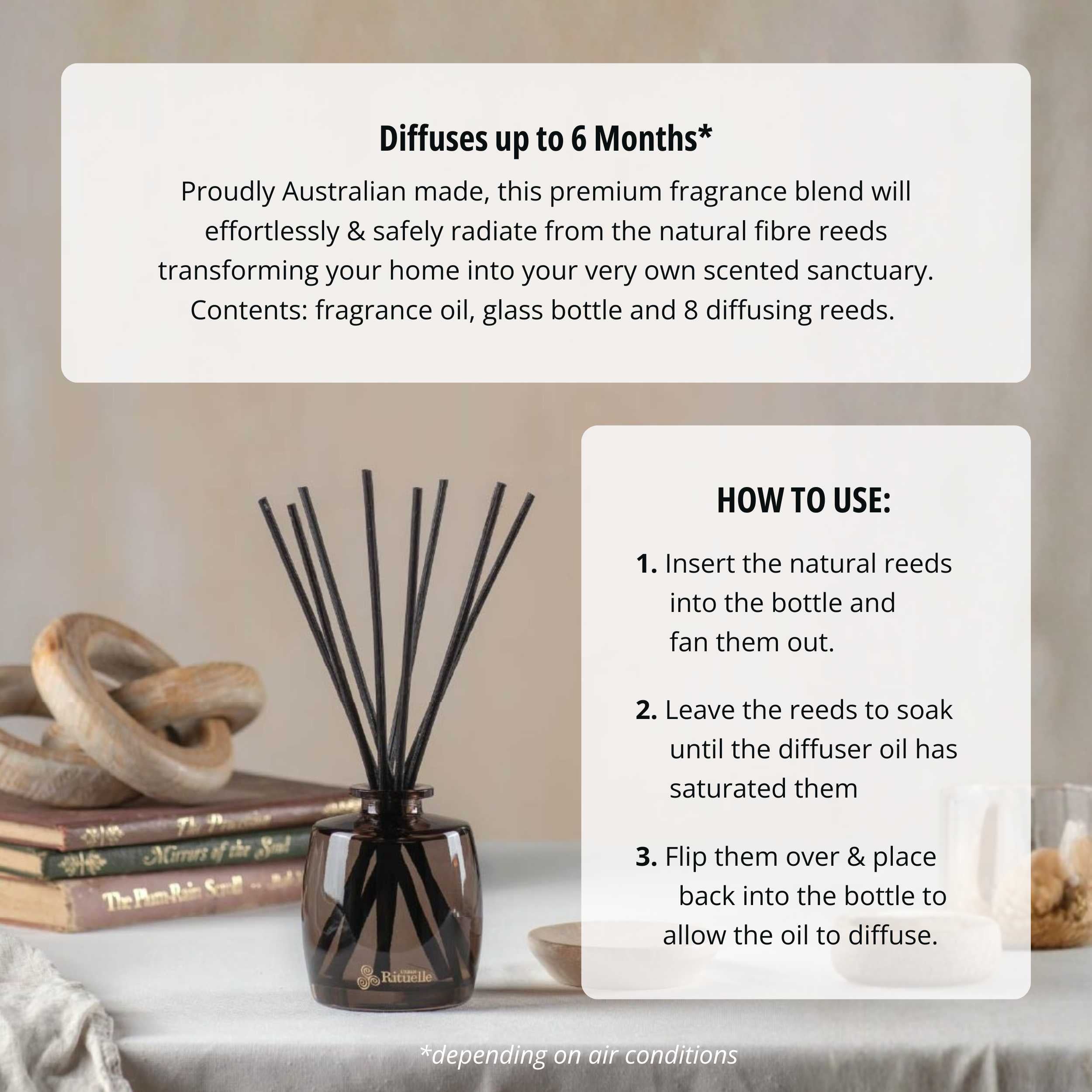 Black Amber, Rosewood & Cedar<br> Fragrance Diffuser Set | 220ml