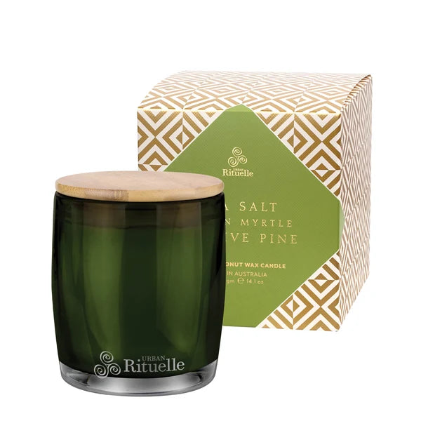 Sea Salt, Lemon Myrtle + Native Pine<br> Scented Soy Candle | 400gm