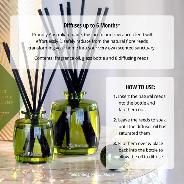 Sea Salt, Lemon Myrtle + Native Pine <br>Fragrance Diffuser Set | 220ml