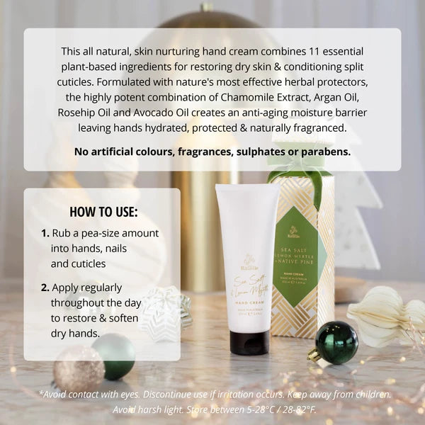 Sea Salt, Lemon Myrtle + Native Pine<br>Hand Cream Bon Bon | 100ml