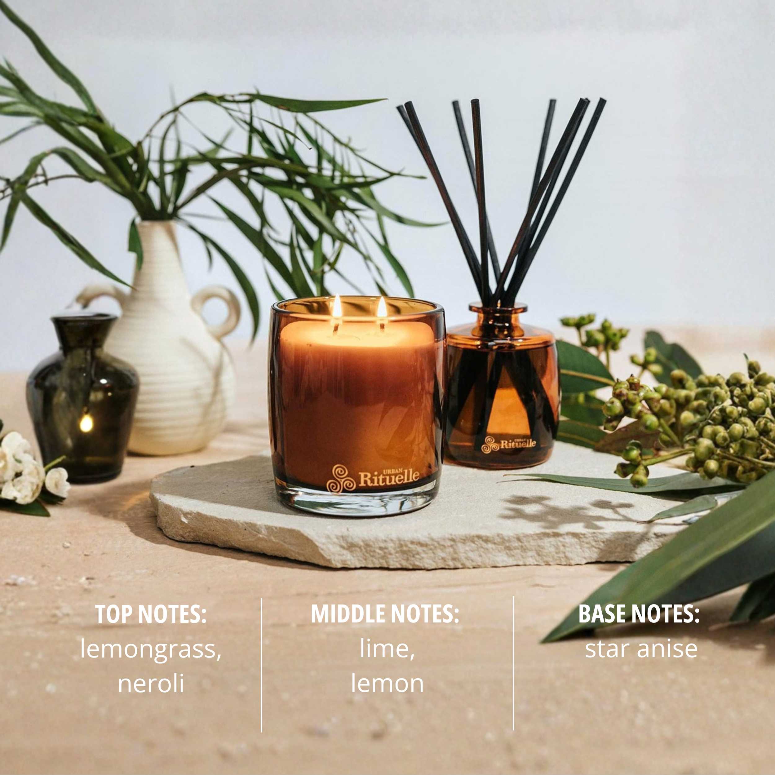 Lemongrass, Neroli & Lime<br> Aromatherapy Soy & Coconut Wax Candle | 400gm