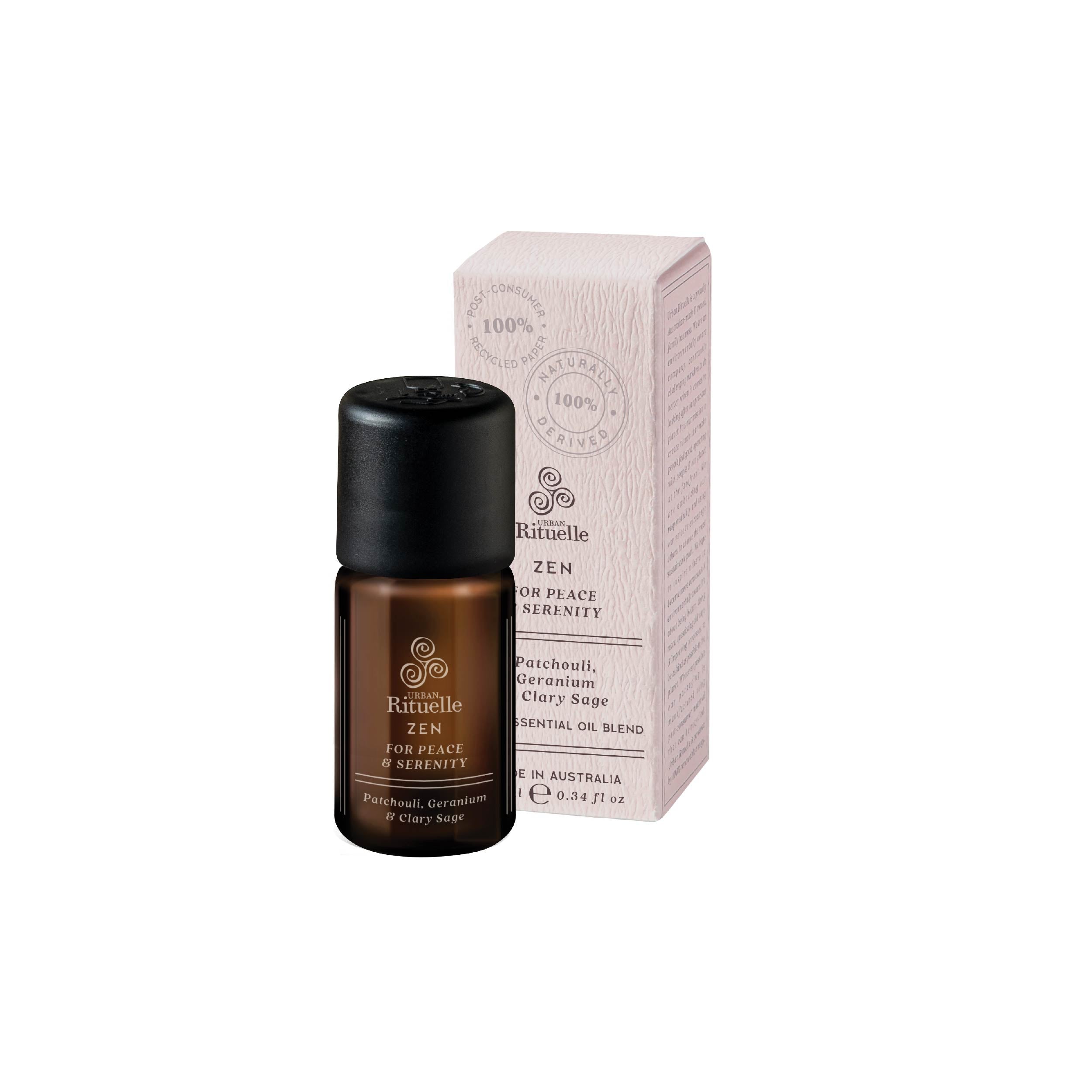 Natural Remedy - Wellness Rituelles 100% Essential Oil Blends - Zen: Patchouli, Geranium & Clary Sage