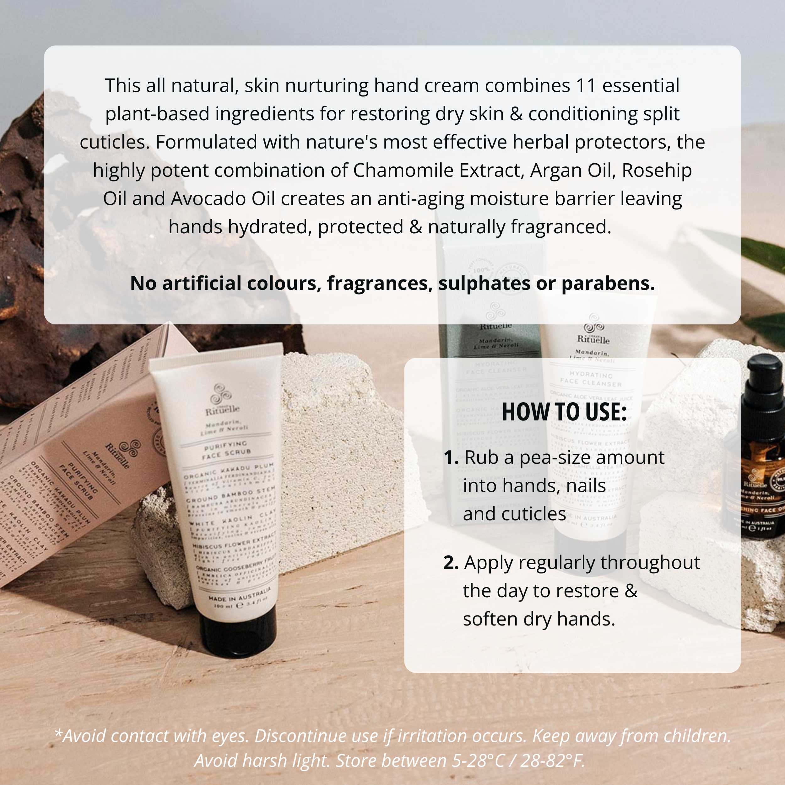 Mandarin, Orange & Geranium<br> Natural Hand & Nail Cream | 100ml