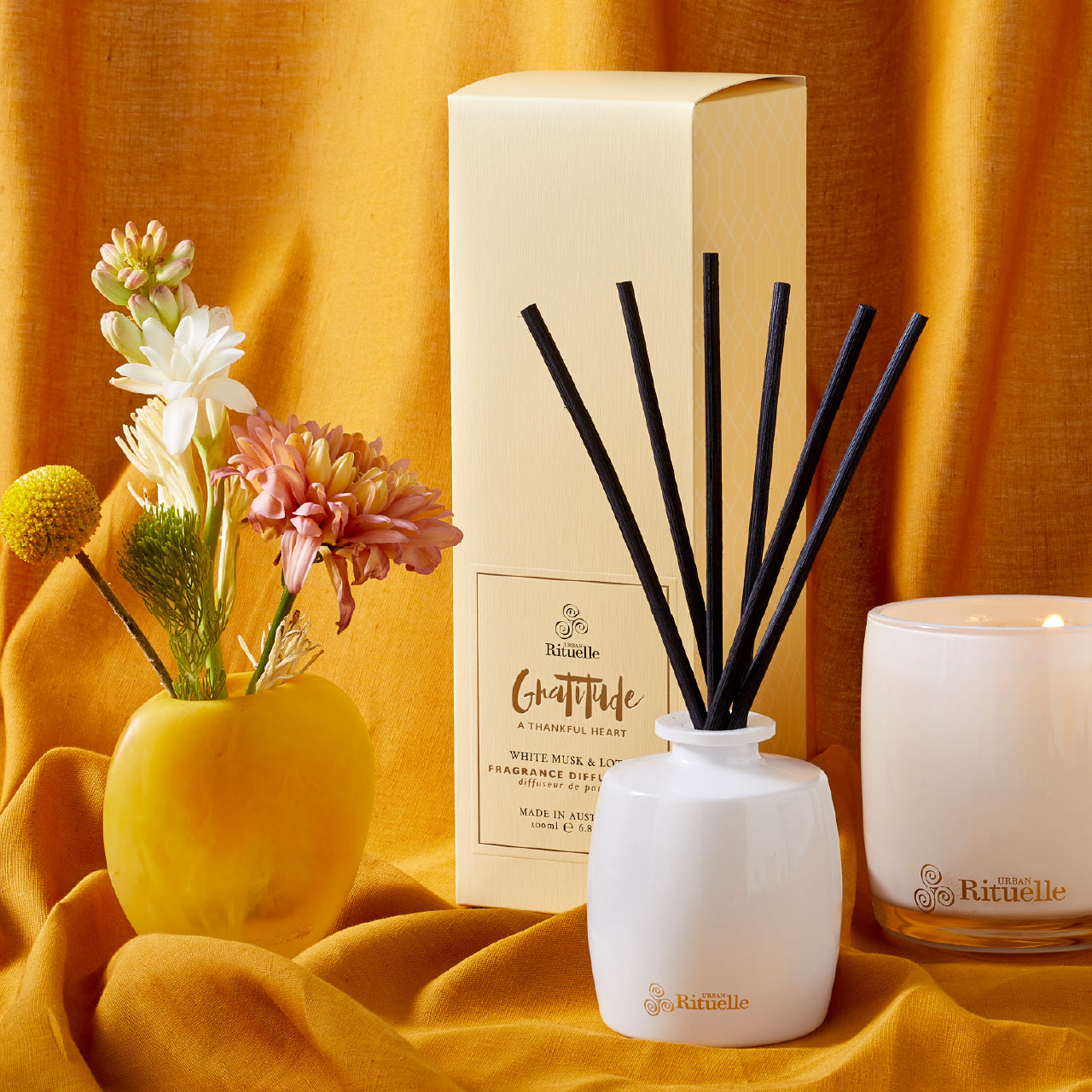 Gratitude ‚ White Musk & Lotus Fragrance Diffuser Set | 200ml