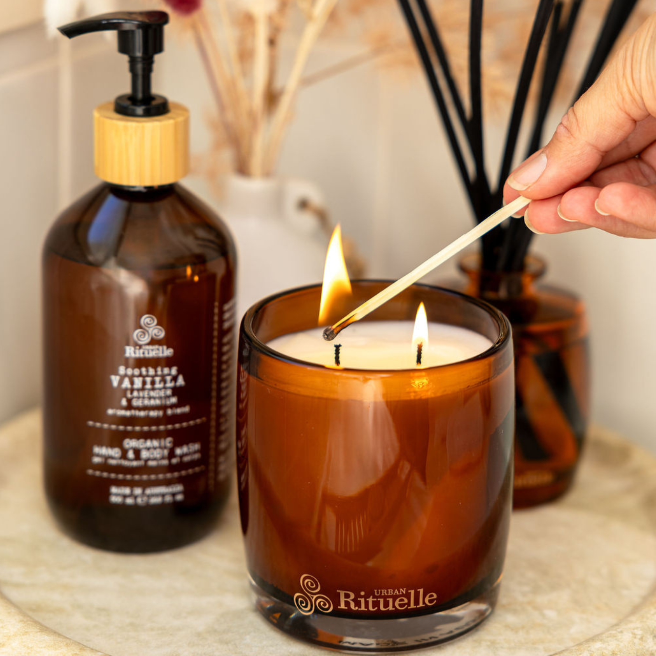 Vanilla, Lavender & Geranium<br>Scented Soy Candle | 400gm