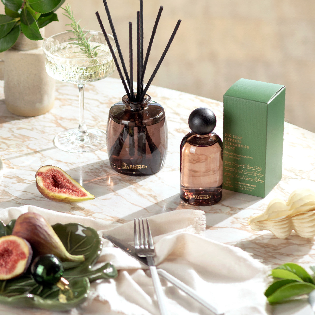 Fig Leaf, Cypress, Cedarwood, Moss<br>Fragrance Diffuser Set | 220ml