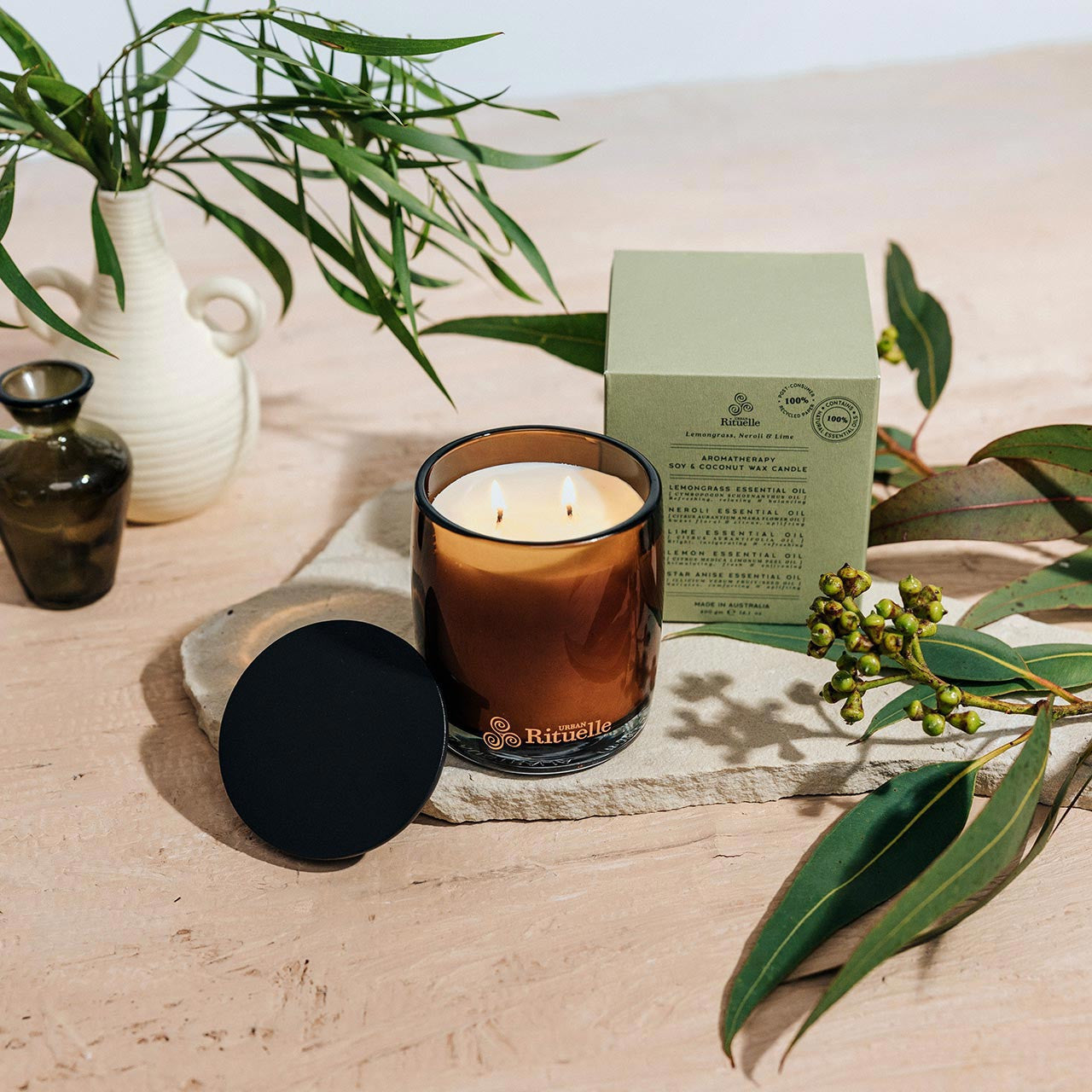 Lemongrass, Neroli & Lime<br> Aromatherapy Soy & Coconut Wax Candle | 400gm