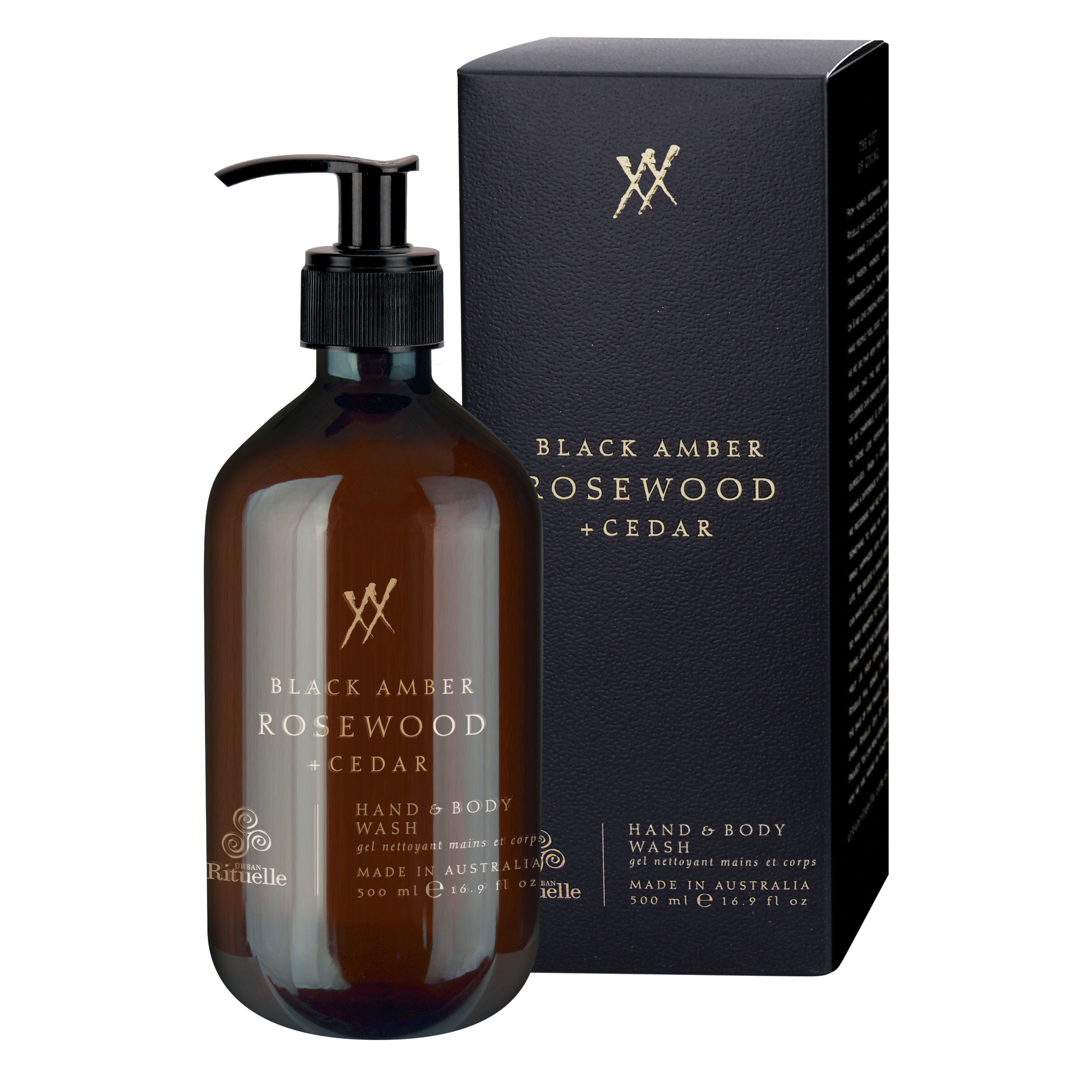 Black Amber, Rosewood & Cedar<br> Hand & Body Wash | 500ml *Amber Bottle*