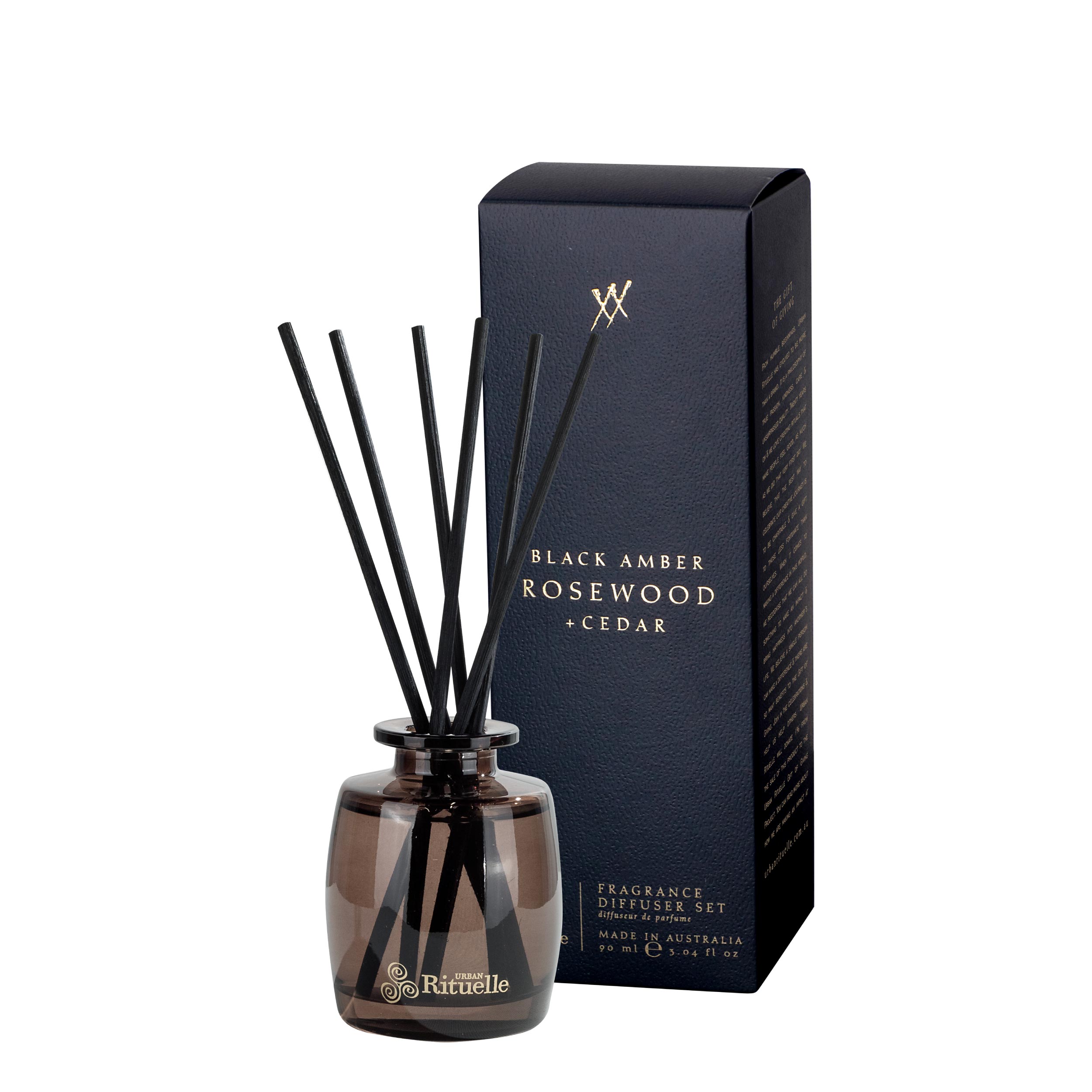 Black Amber, Rosewood & Cedar<br> Fragrance Diffuser Set | 90ml