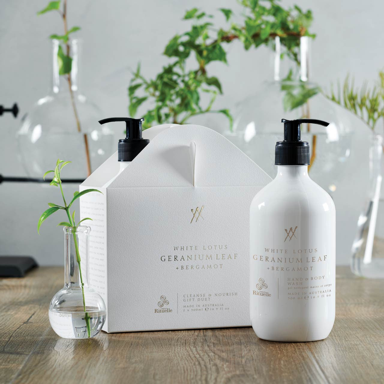 White Lotus, Geranium Leaf & Bergamot<br> Cleanse & Nourish Gift Duet | 2 x 500ml