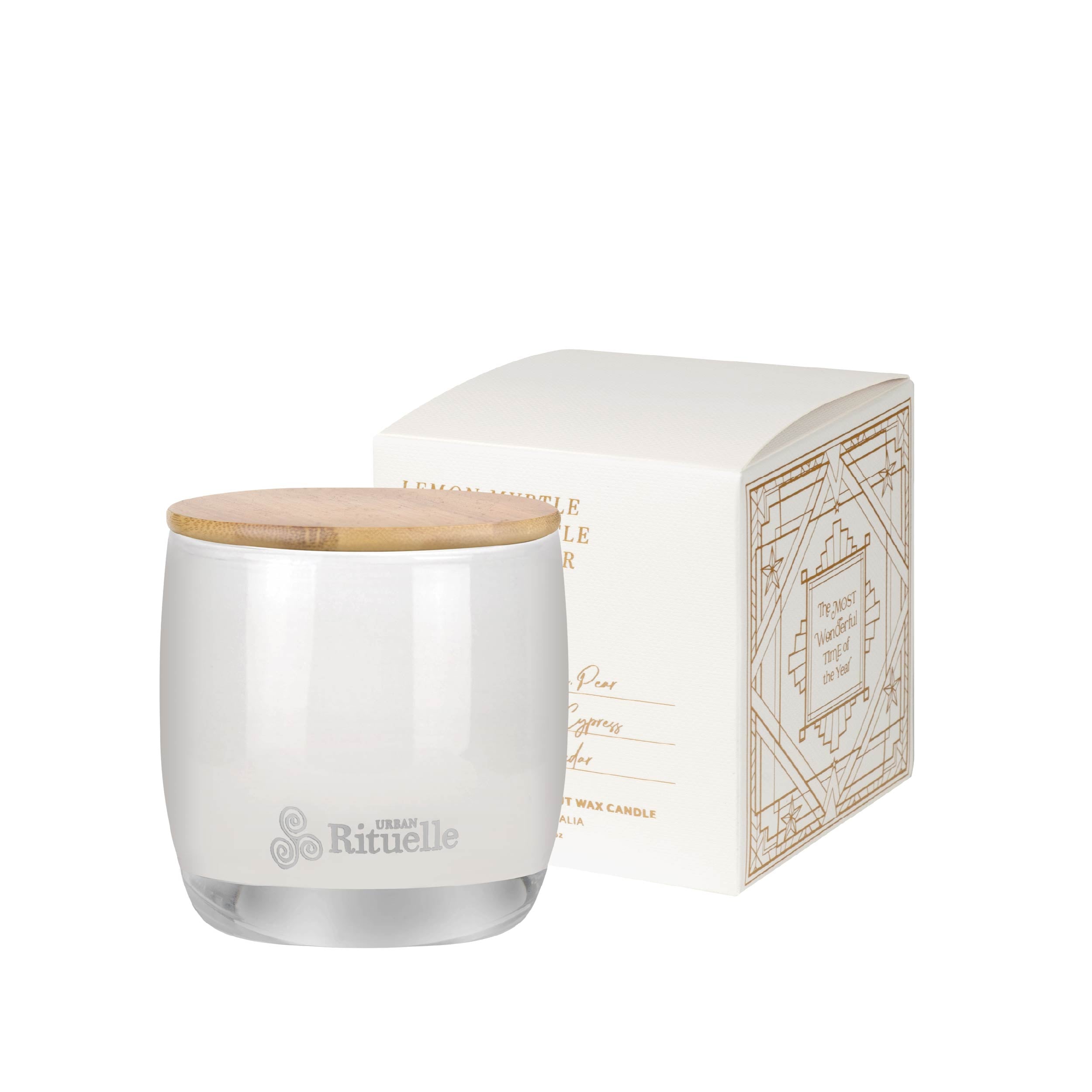 Lemon Myrtle, Golden Wattle, Poached Pear, Cypress Pine<br> Scented Soy Candle | 140gm