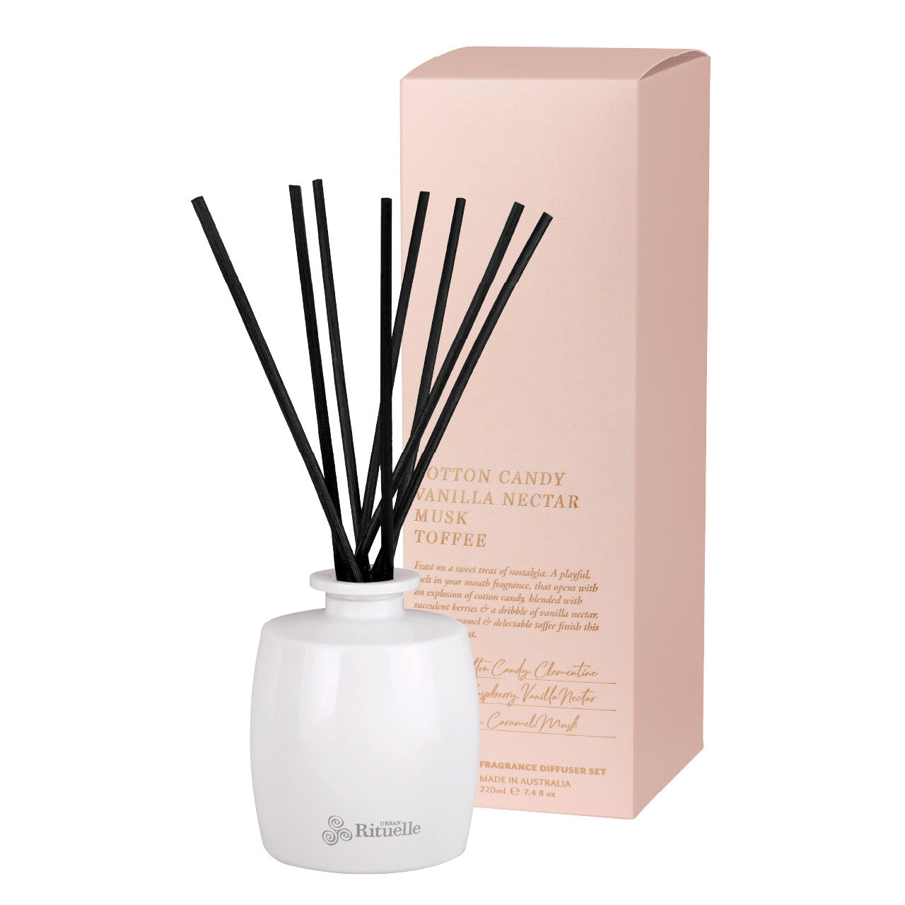 Cotton Candy, Vanilla Nectar, Musk, Toffee<br> Fragrance Diffuser Set | 220ml