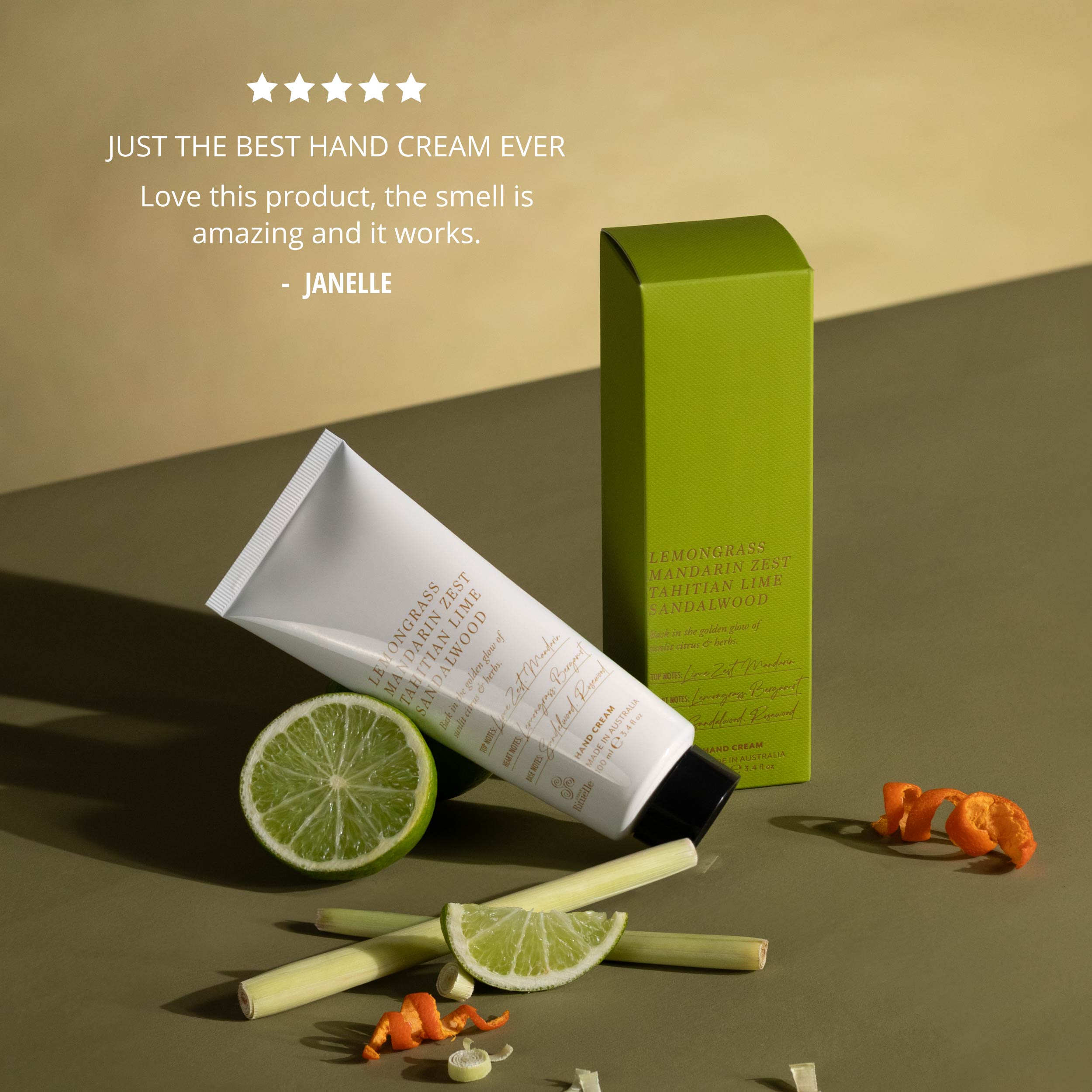 Lemongrass, Mandarin Zest, Tahitian Lime, Sandalwood<br> Hand Cream | 100ml