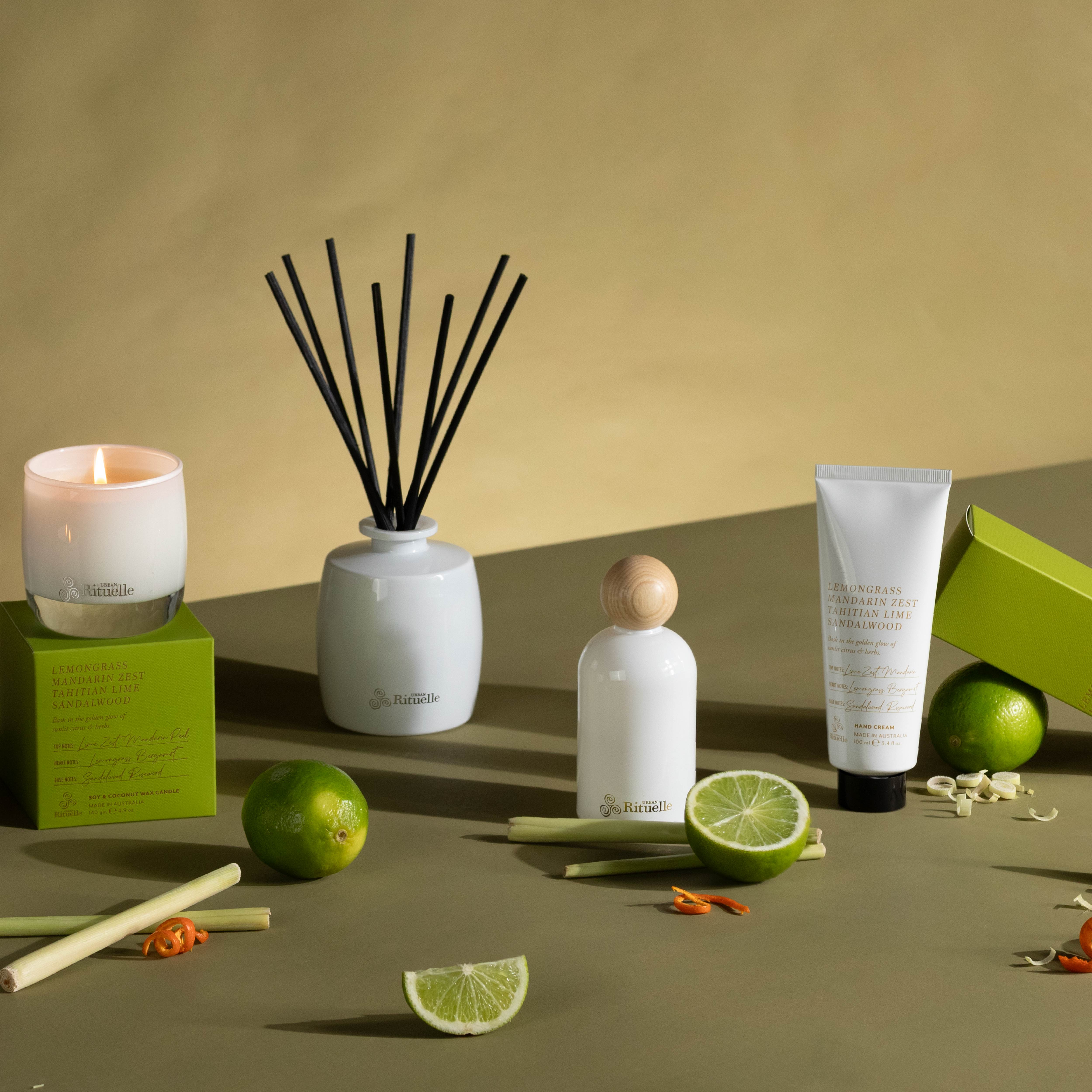 Lemongrass, Mandarin Zest, Tahitian Lime, Sandalwood<br> Fragrance Diffuser Set | 220ml