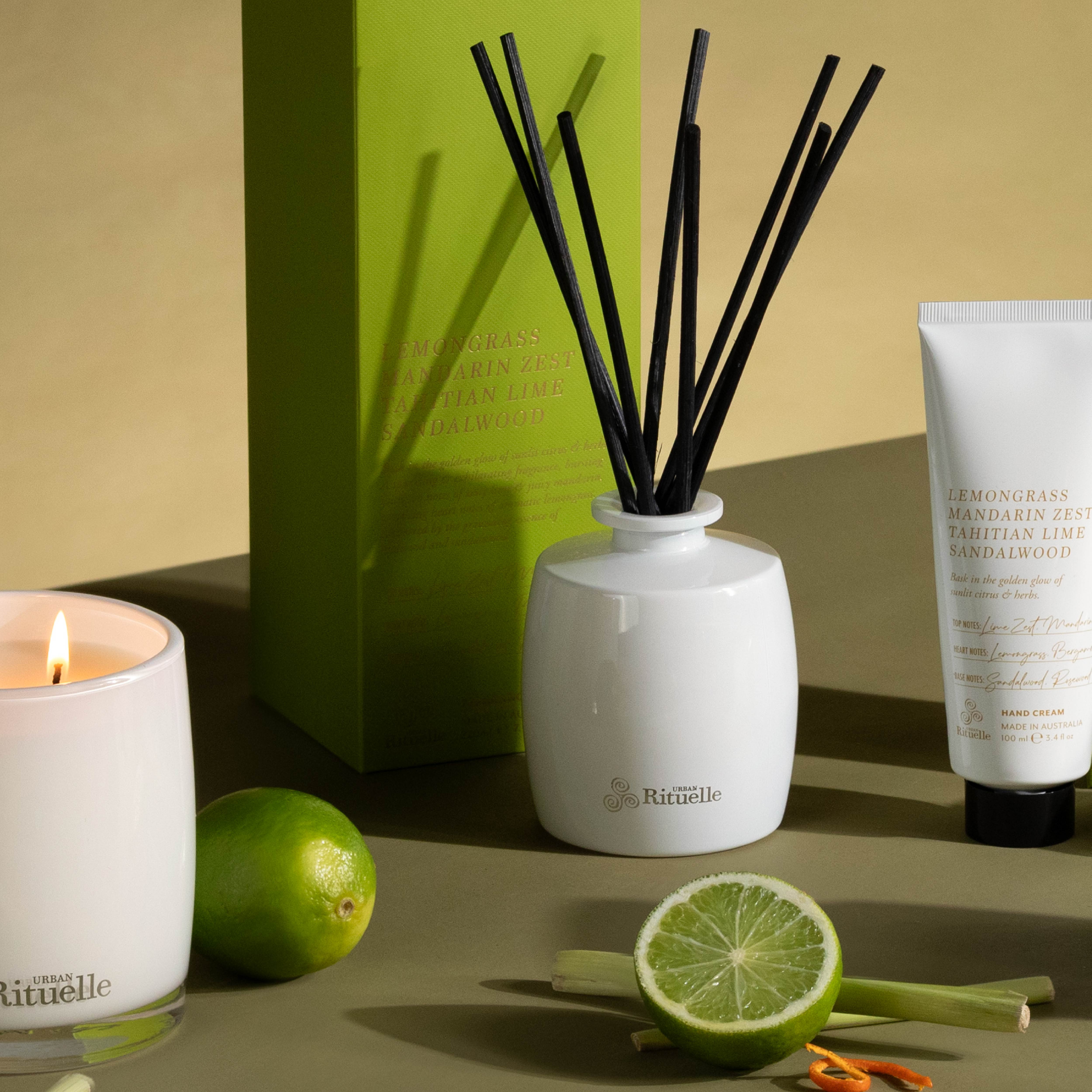 Lemongrass, Mandarin Zest, Tahitian Lime, Sandalwood<br> Fragrance Diffuser Set | 220ml