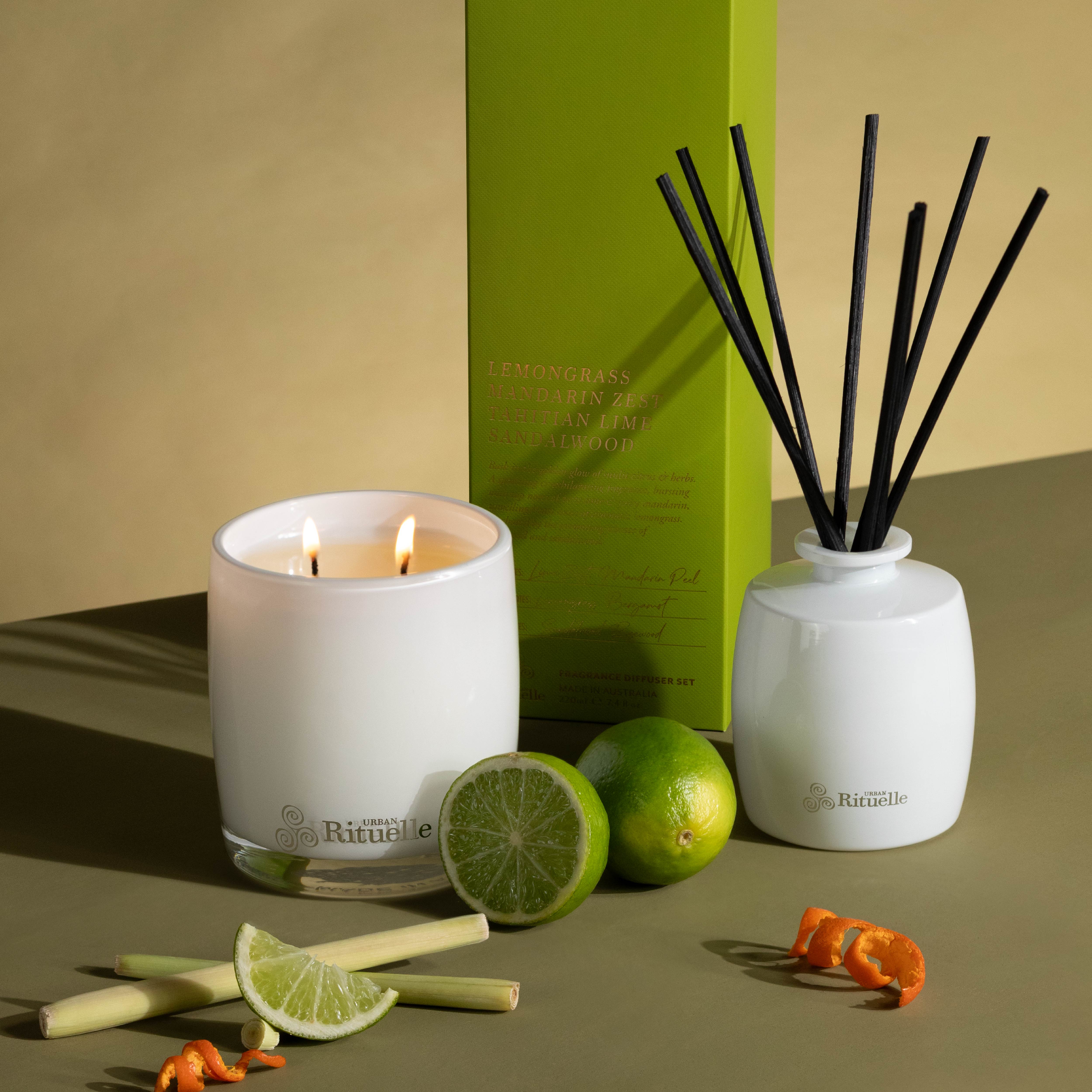 Lemongrass, Mandarin Zest, Tahitian Lime, Sandalwood<br> Scented Soy Candle | 400gm