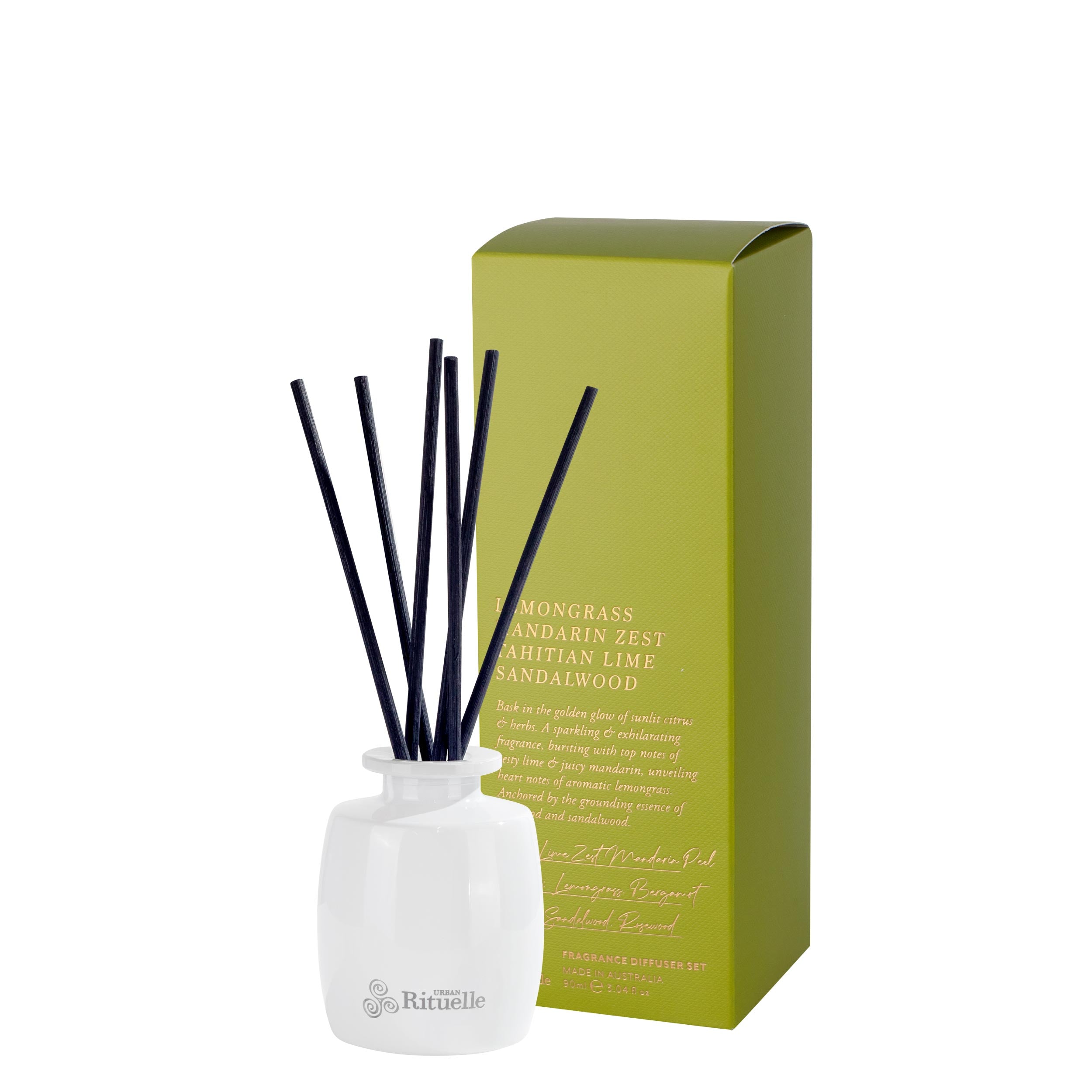 Lemongrass, Mandarin Zest, Tahitian Lime, Sandalwood<br> Fragrance Diffuser Set | 90ml