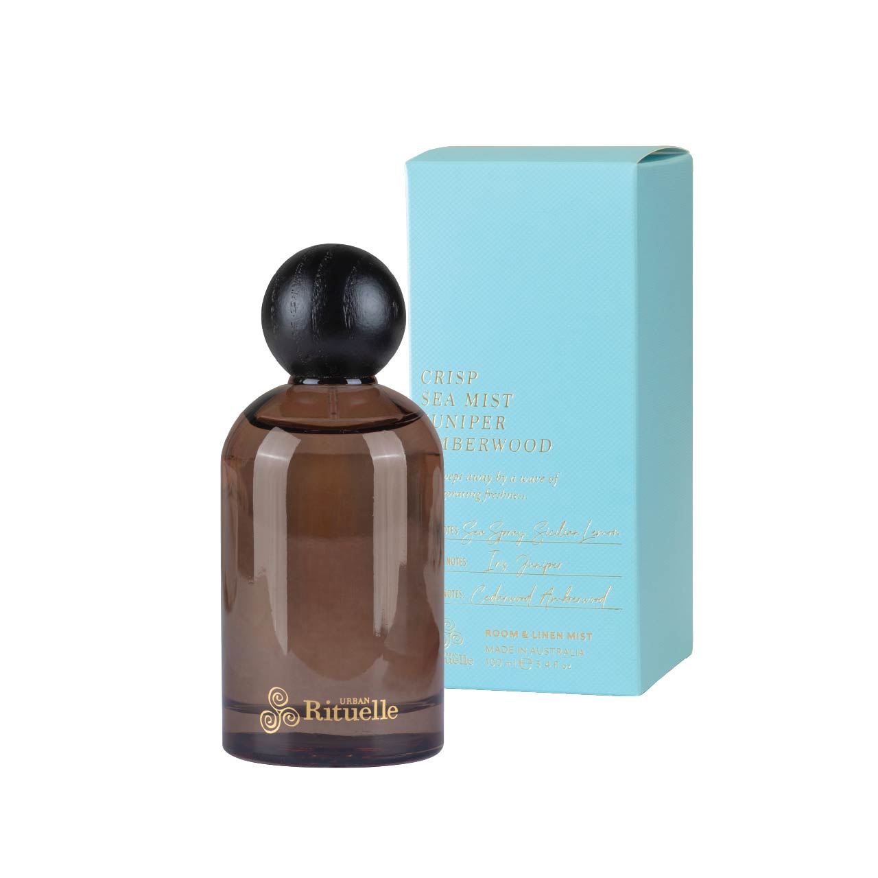 Crisp Sea Mist, Juniper, Amberwood Charcoal Bottle<br>Room & Linen Mist | 100ml