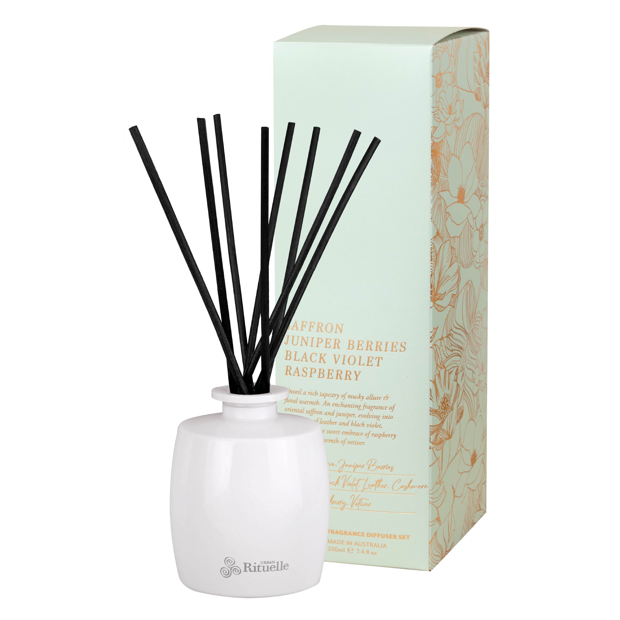 Saffron, Juniper Berries, Black Violet, Raspberry <br> Fragrance Diffuser Set | 220ml