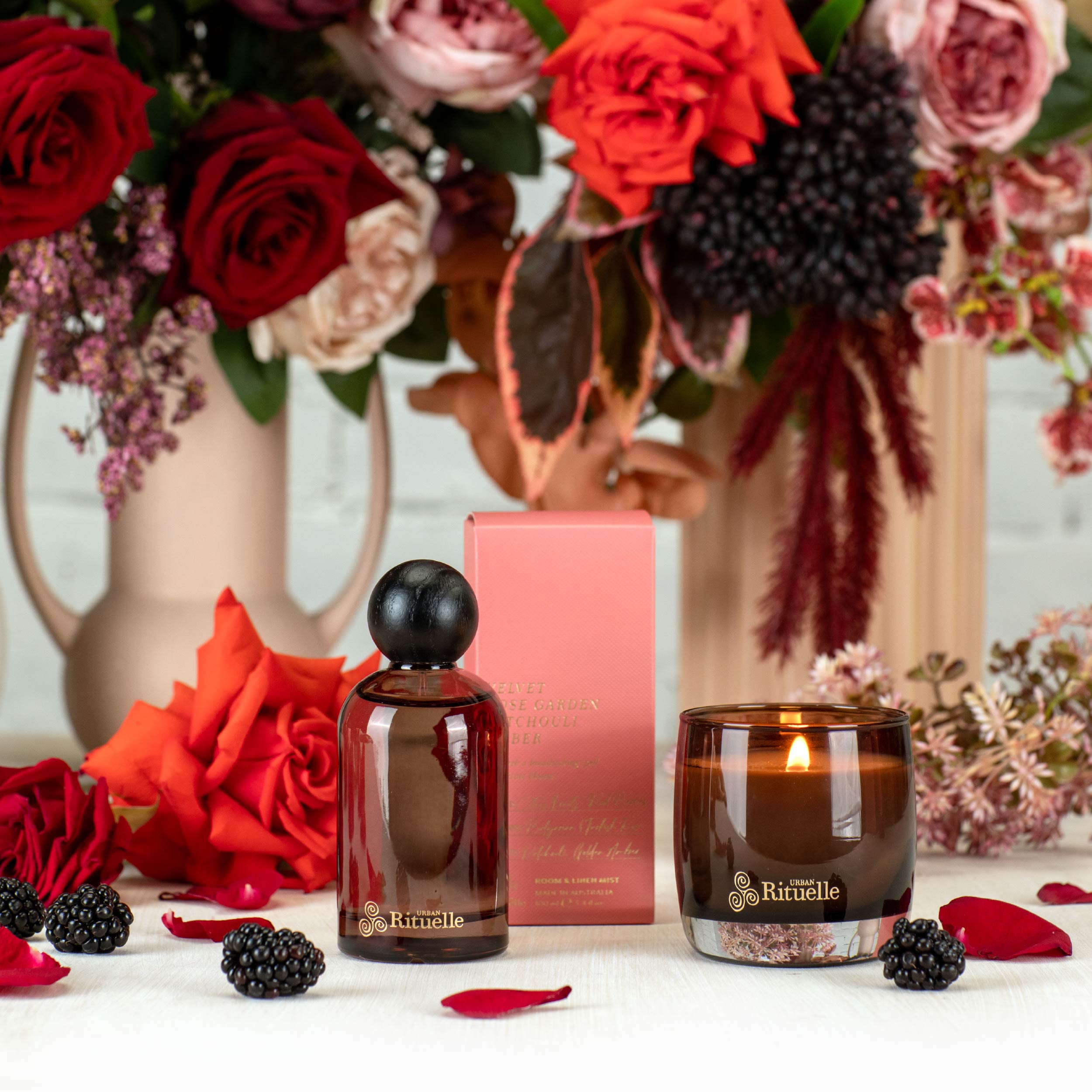 Velvet Rose Garden, Patchouli, Amber<br> Scented Soy Candle | 140gm