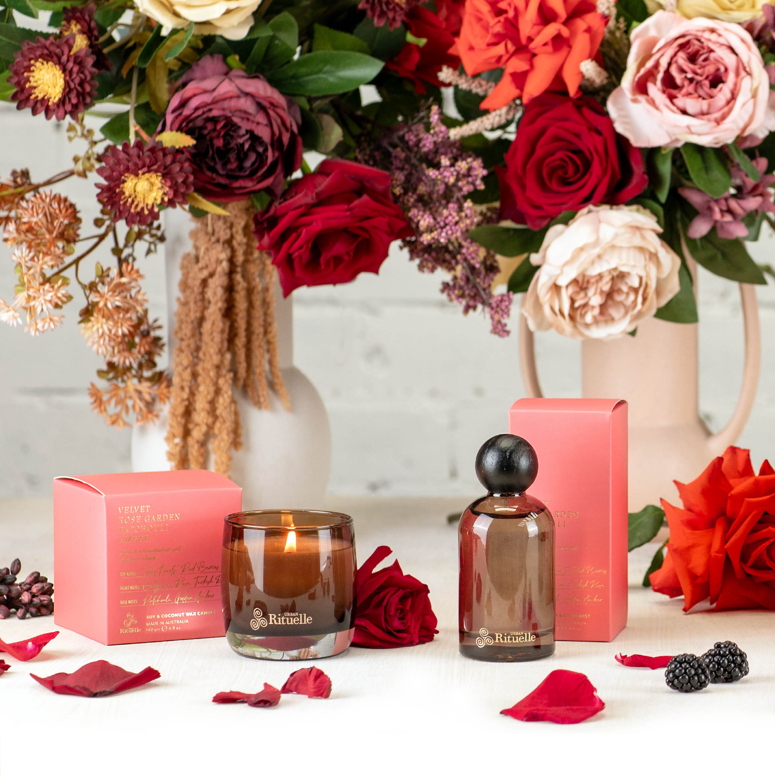 Velvet Rose Garden, Patchouli, Amber<br> Scented Soy Candle | 140gm
