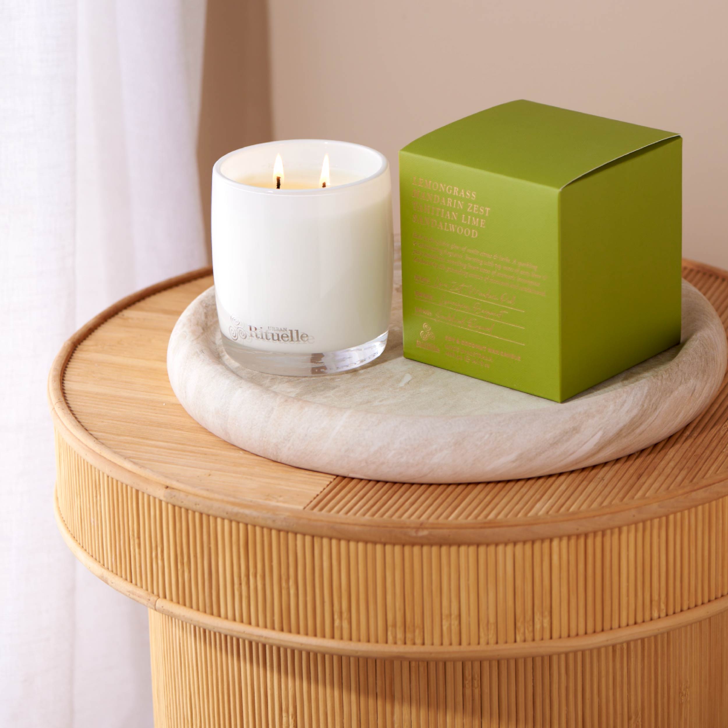 Lemongrass, Mandarin Zest, Tahitian Lime, Sandalwood<br> Scented Soy Candle | 140gm