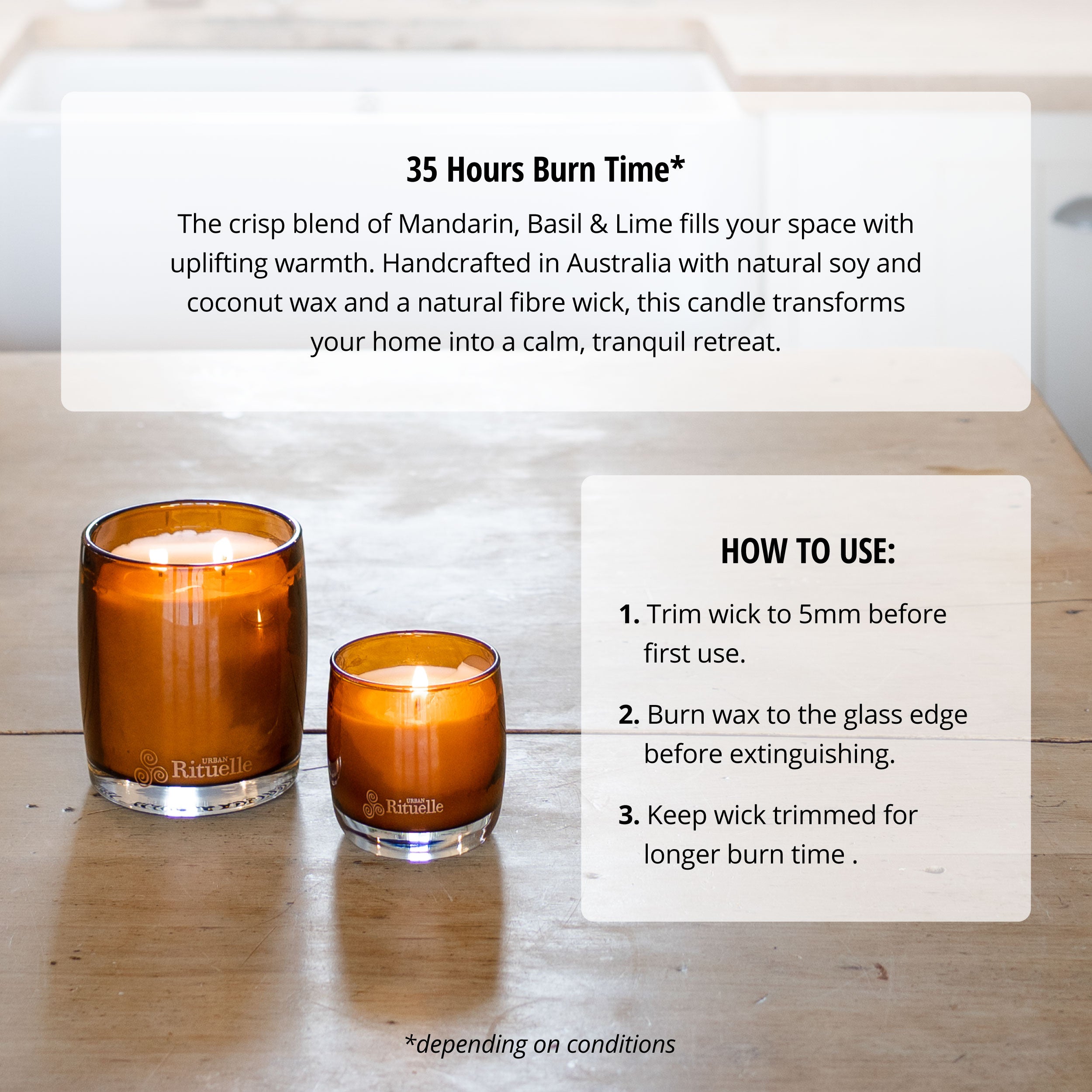 Mandarin, Basil & Lime<br> Scented Soy Candle | 140gm