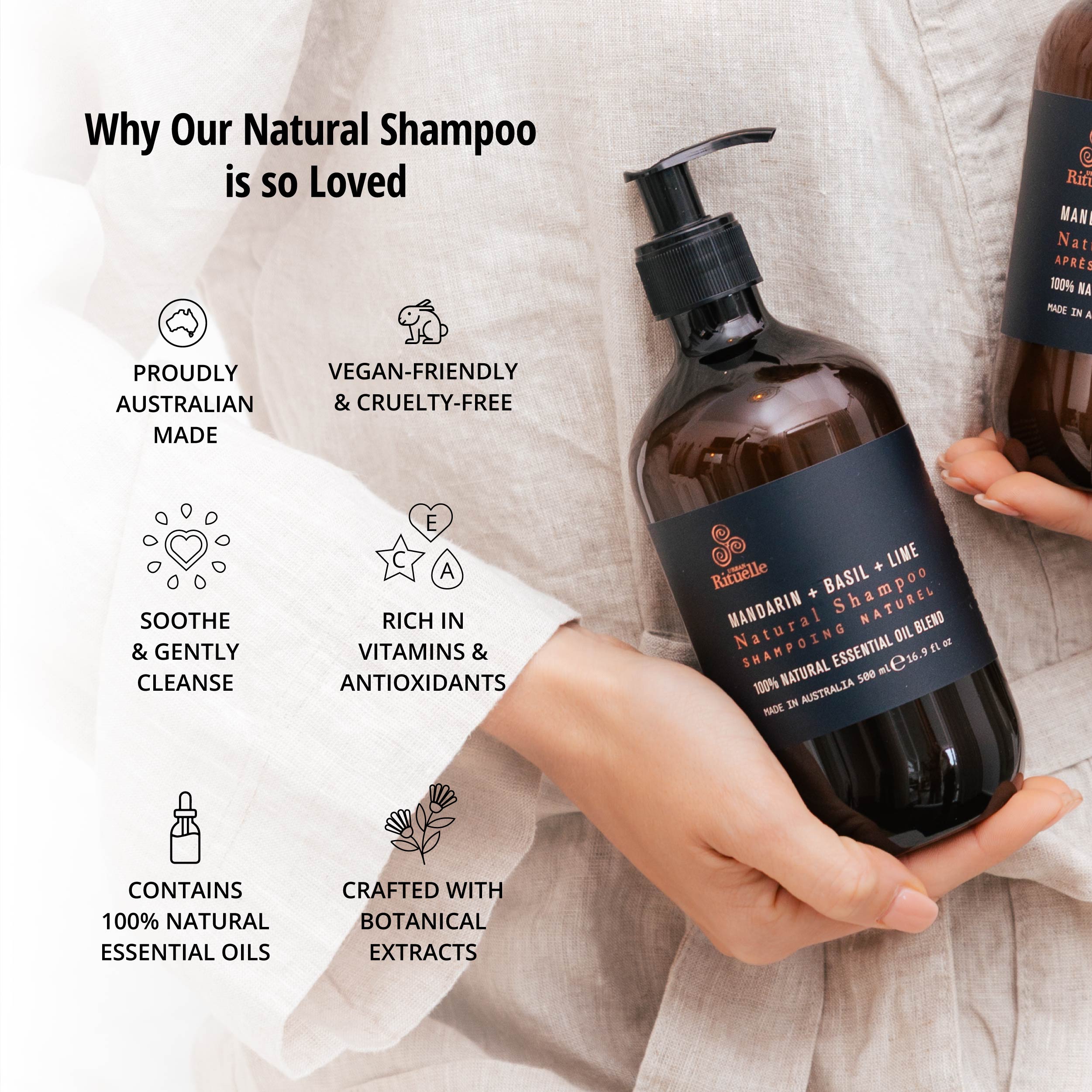 Mandarin, Basil & Lime<br> Natural Shampoo | 500ml